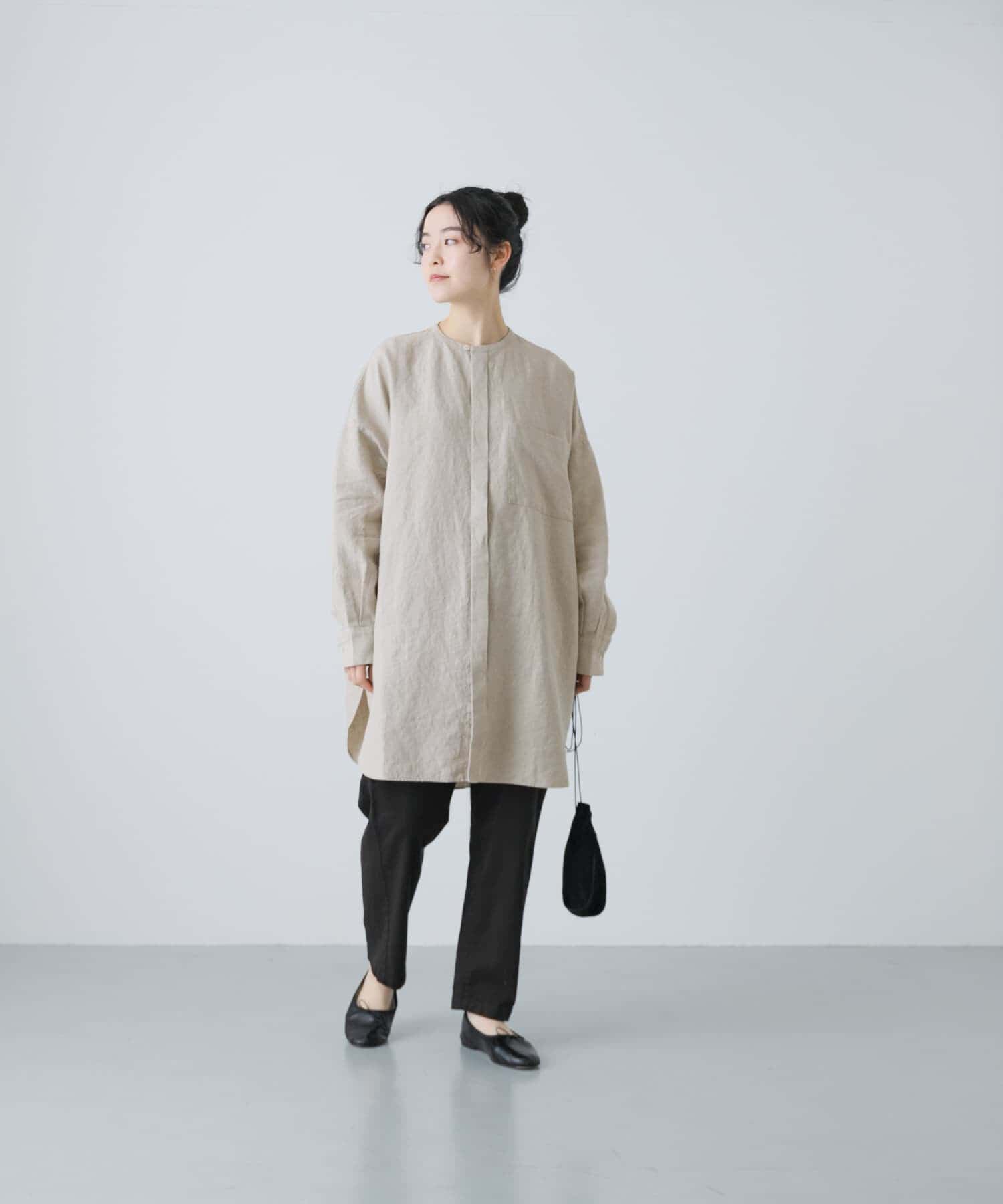 かぐれ「リネンチュニックシャツ」|シャツ・ブラウス|