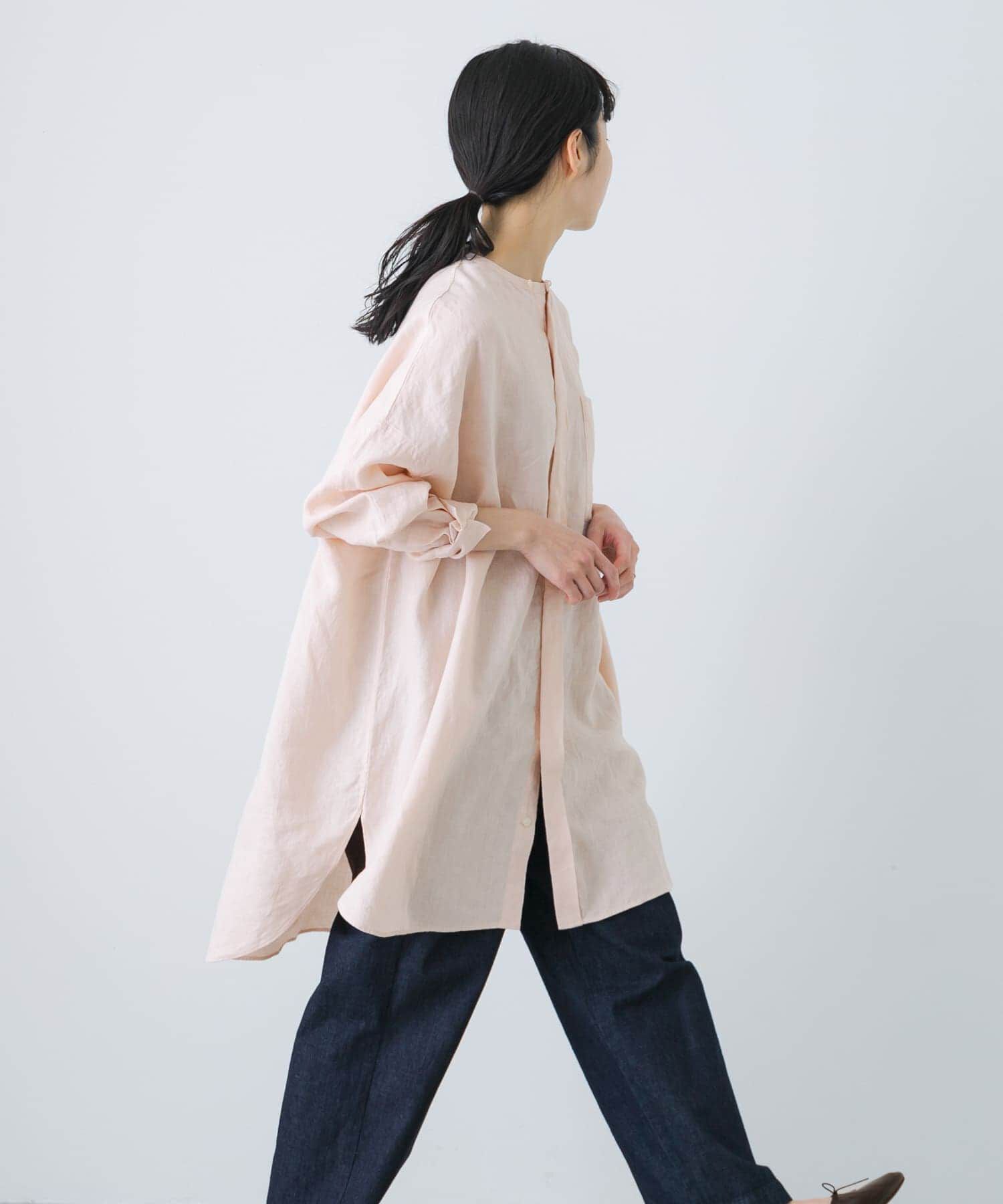 かぐれ「リネンチュニックシャツ」|シャツ・ブラウス|