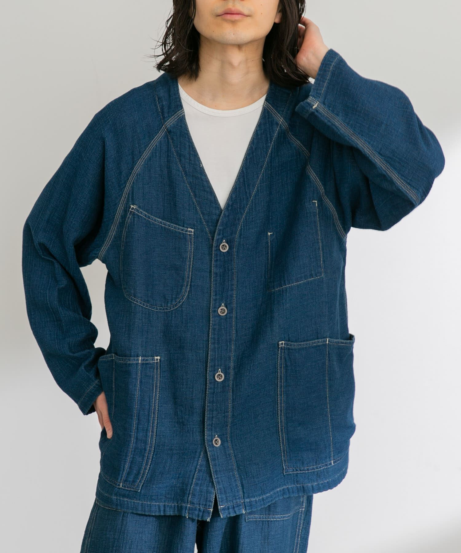 Sonny Label 「WHEIR　ノーカラージャケット」|デニムジャケット|ライトインディゴブル