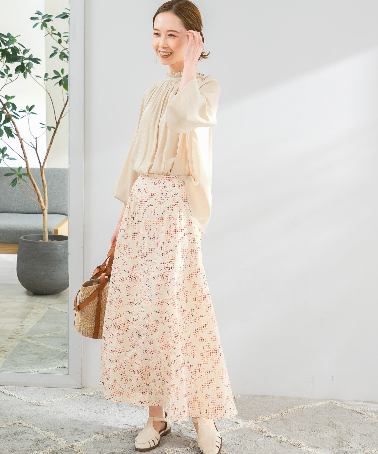 URBAN RESEARCH ROSSO「ミックスリーフプリントスカート」|スカート|