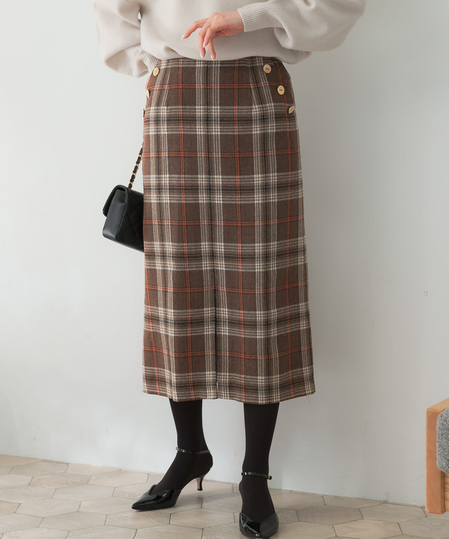 URBAN RESEARCH ROSSO「ボタンデザインタイトスリットスカート」|スカート|