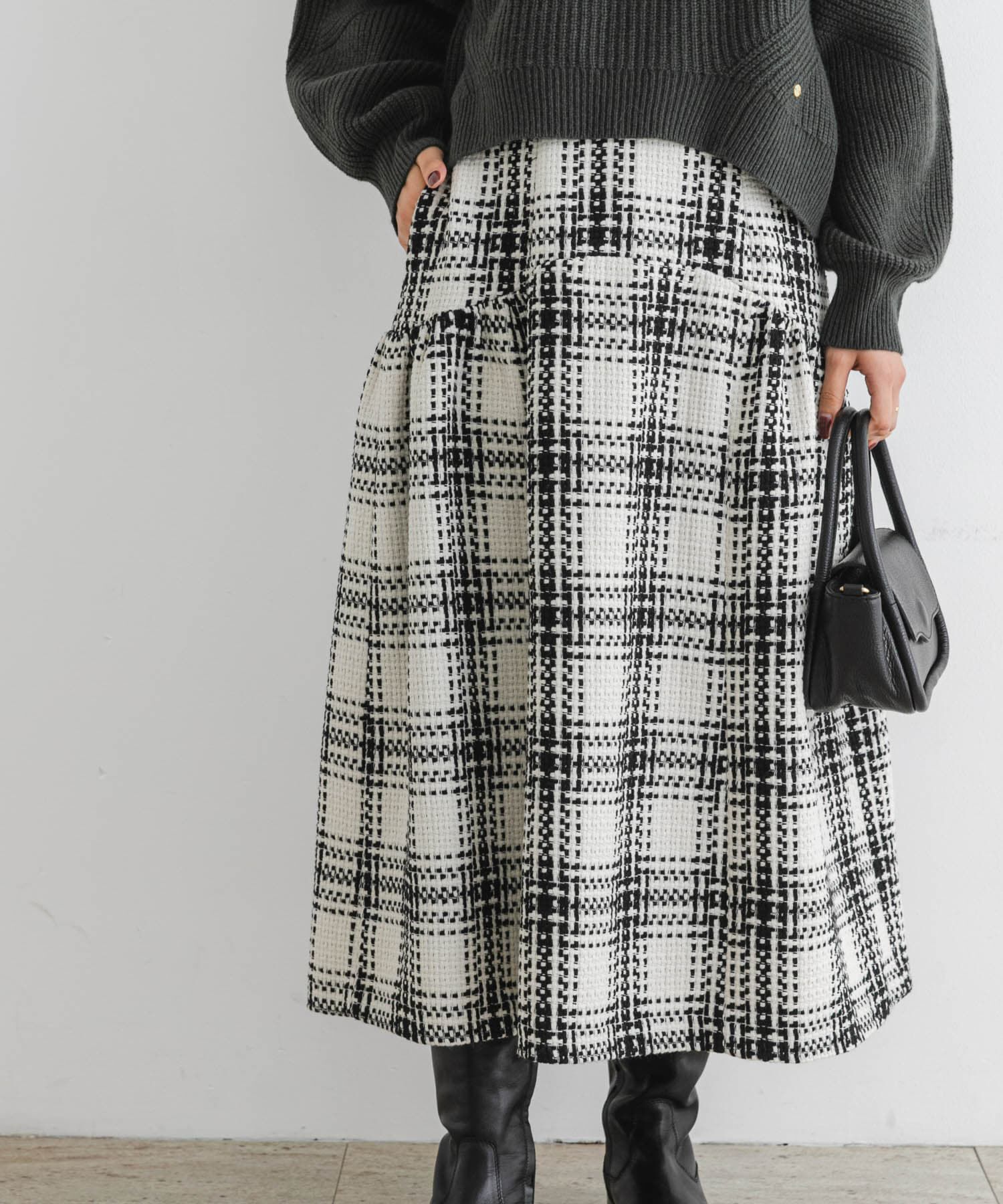 URBAN RESEARCH ROSSO「F by ROSSO　ツイードチェックスカート」|スカート|