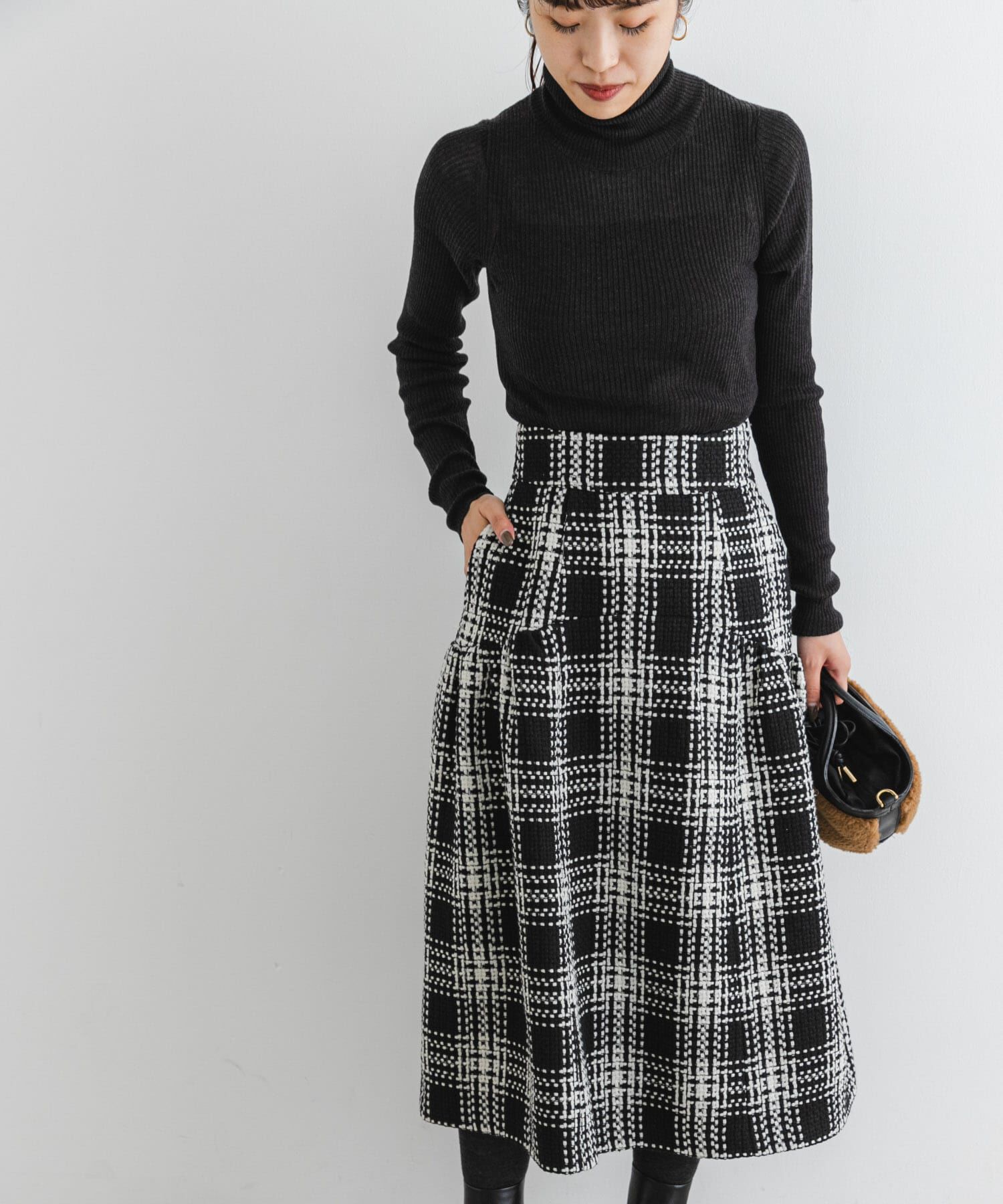 URBAN RESEARCH ROSSO「F by ROSSO　ツイードチェックスカート」|スカート|
