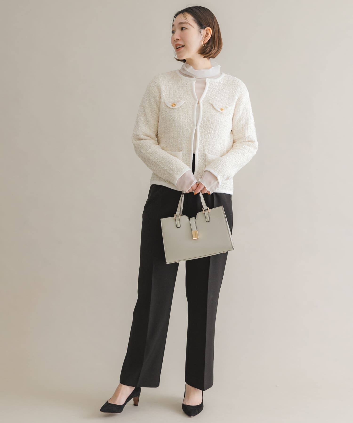 URBAN RESEARCH ROSSO「F by ROSSO　ツイードニットカーディガン」|カーディガン|