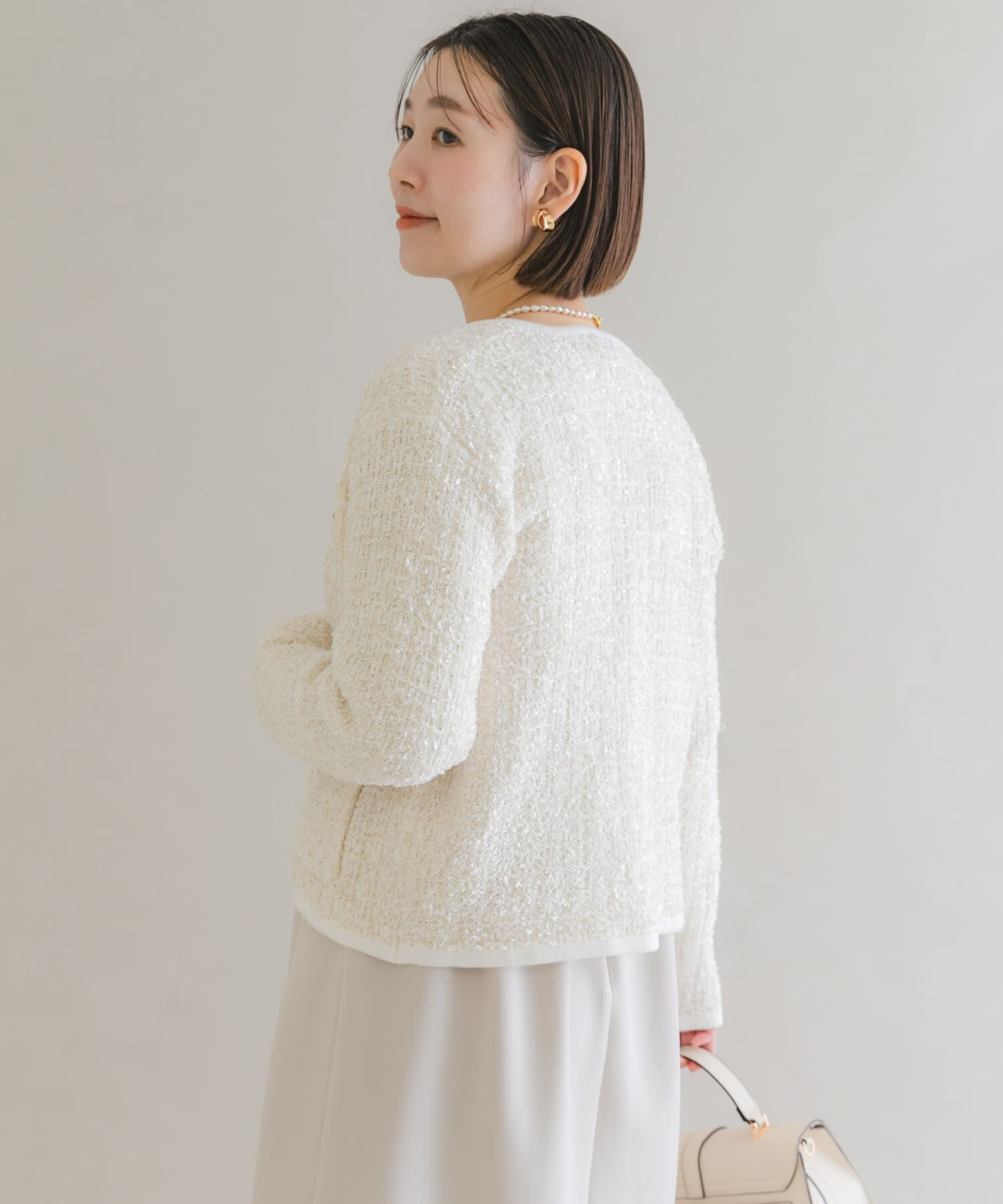 URBAN RESEARCH ROSSO「F by ROSSO　ツイードニットカーディガン」|カーディガン|