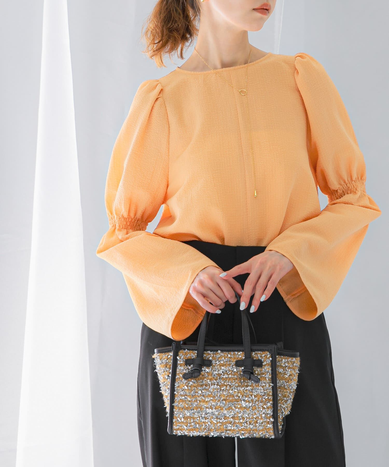 URBAN RESEARCH ROSSO「シャーリングベルスリーブブラウス」|シャツ・ブラウス|