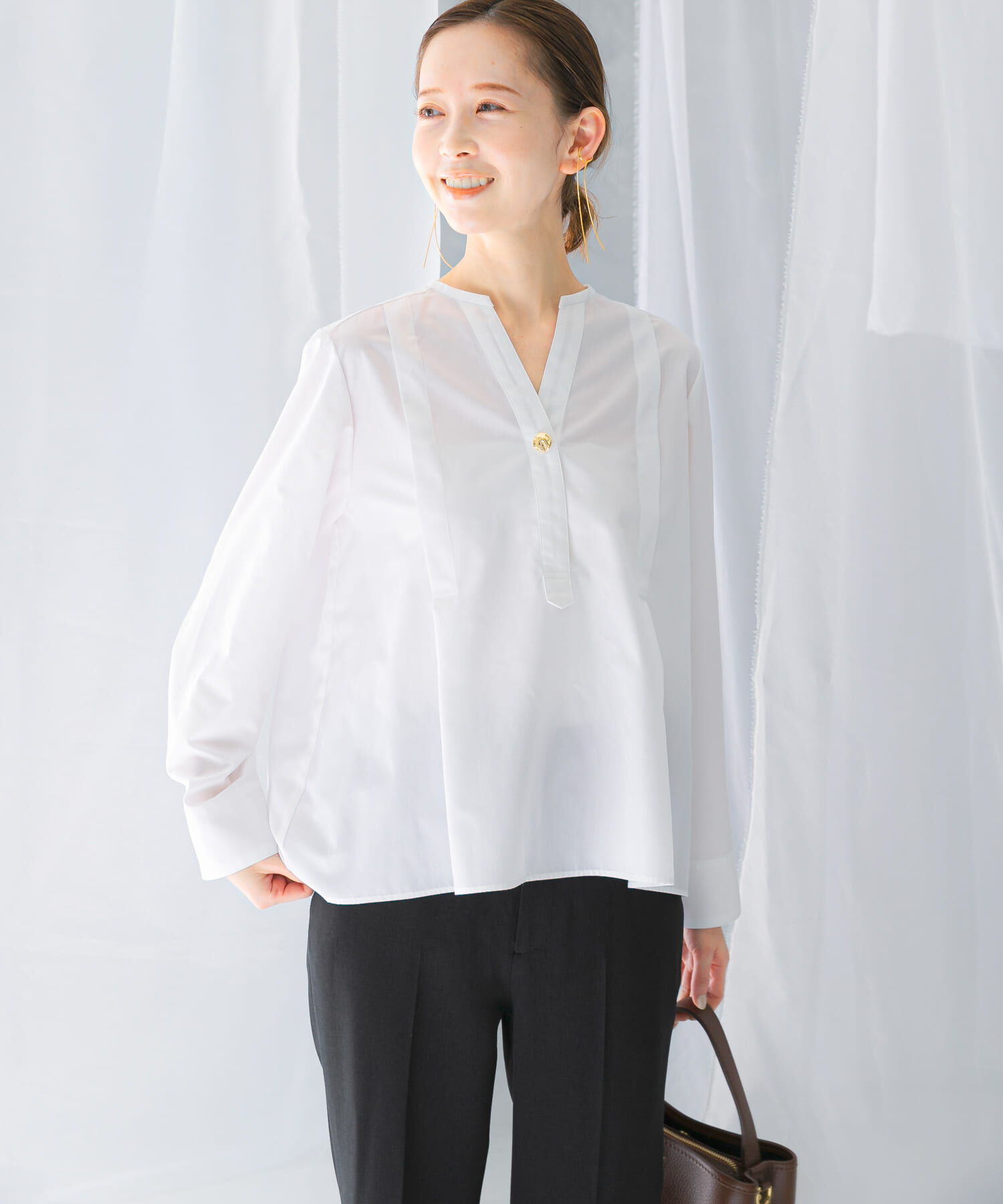 URBAN RESEARCH ROSSO「ウォッシャブルデザインシャツブラウス」|シャツ・ブラウス|