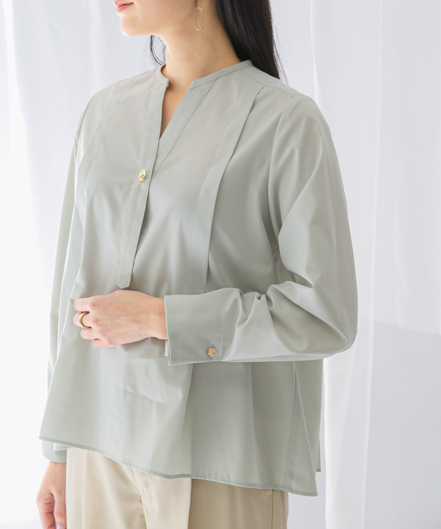 URBAN RESEARCH ROSSO「ウォッシャブルデザインシャツブラウス」|シャツ・ブラウス|