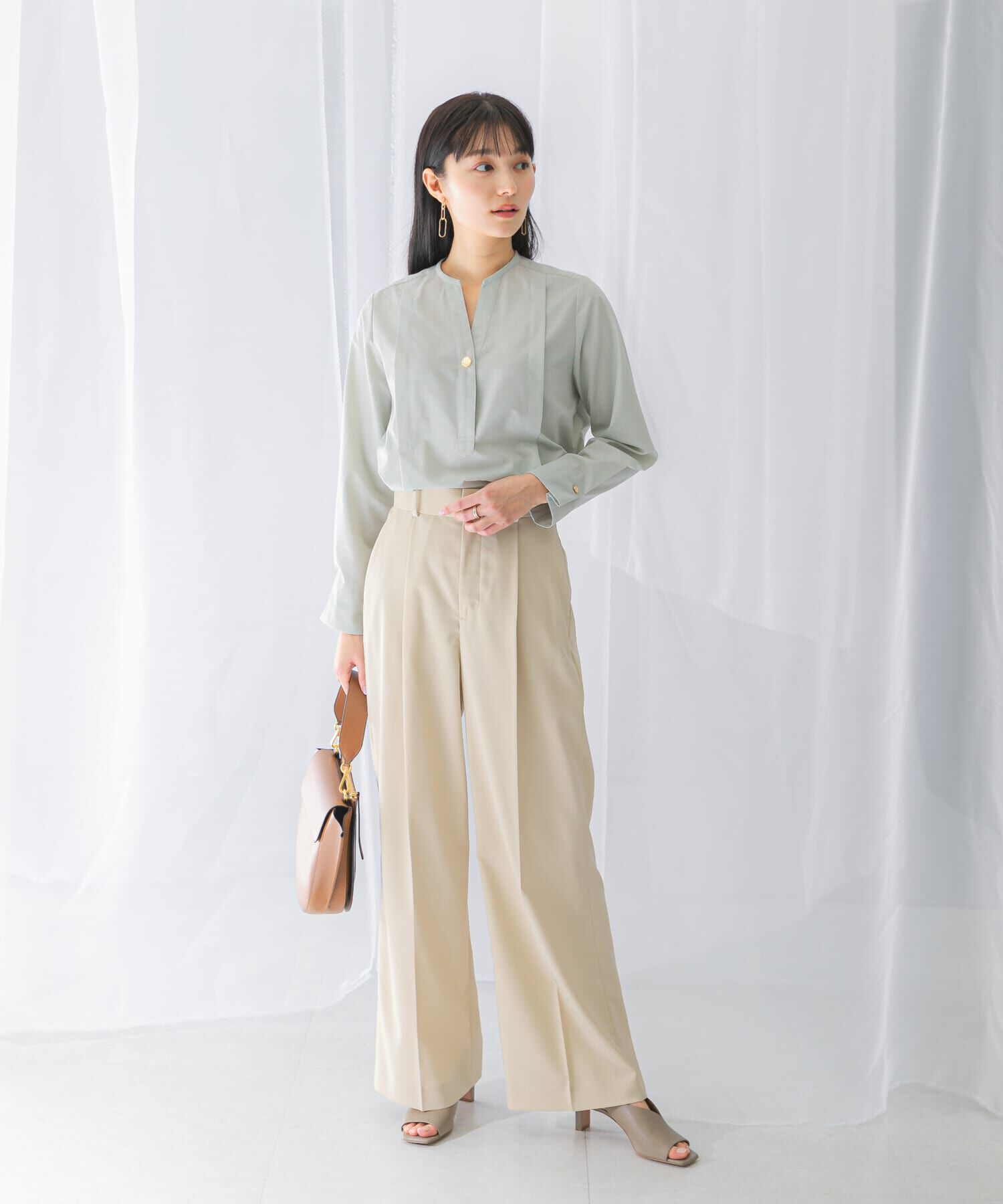 URBAN RESEARCH ROSSO「ウォッシャブルデザインシャツブラウス」|シャツ・ブラウス|