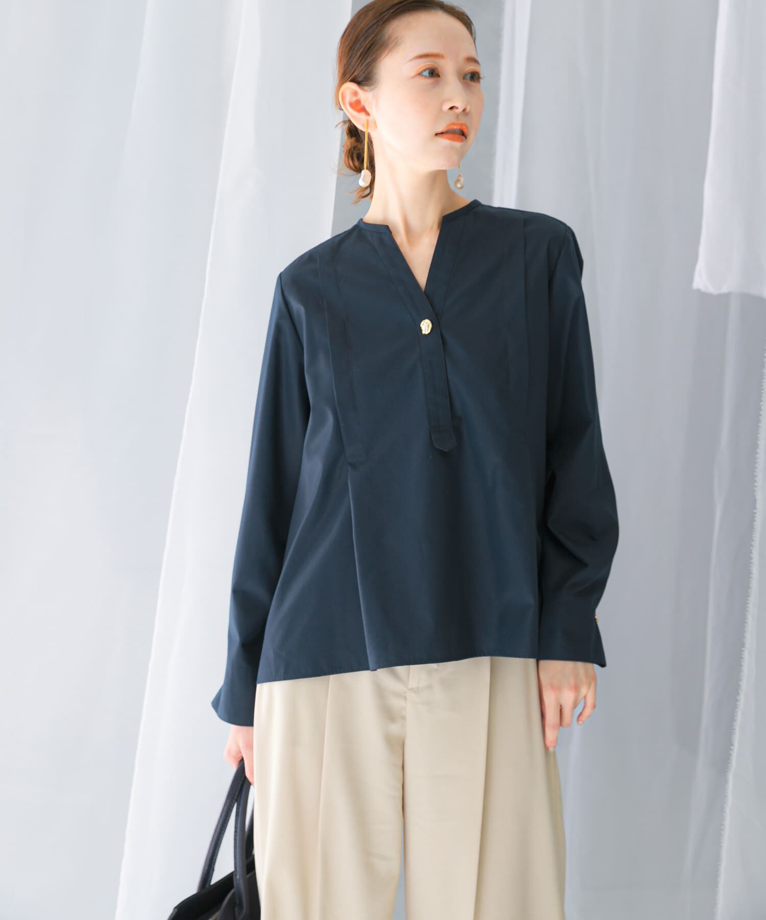 URBAN RESEARCH ROSSO「ウォッシャブルデザインシャツブラウス」|シャツ・ブラウス|