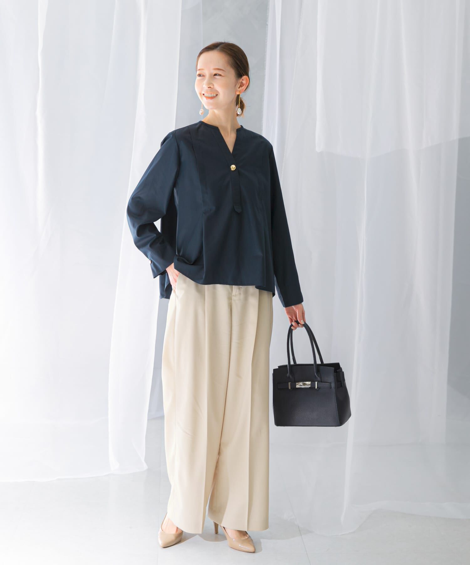 URBAN RESEARCH ROSSO「ウォッシャブルデザインシャツブラウス」|シャツ・ブラウス|