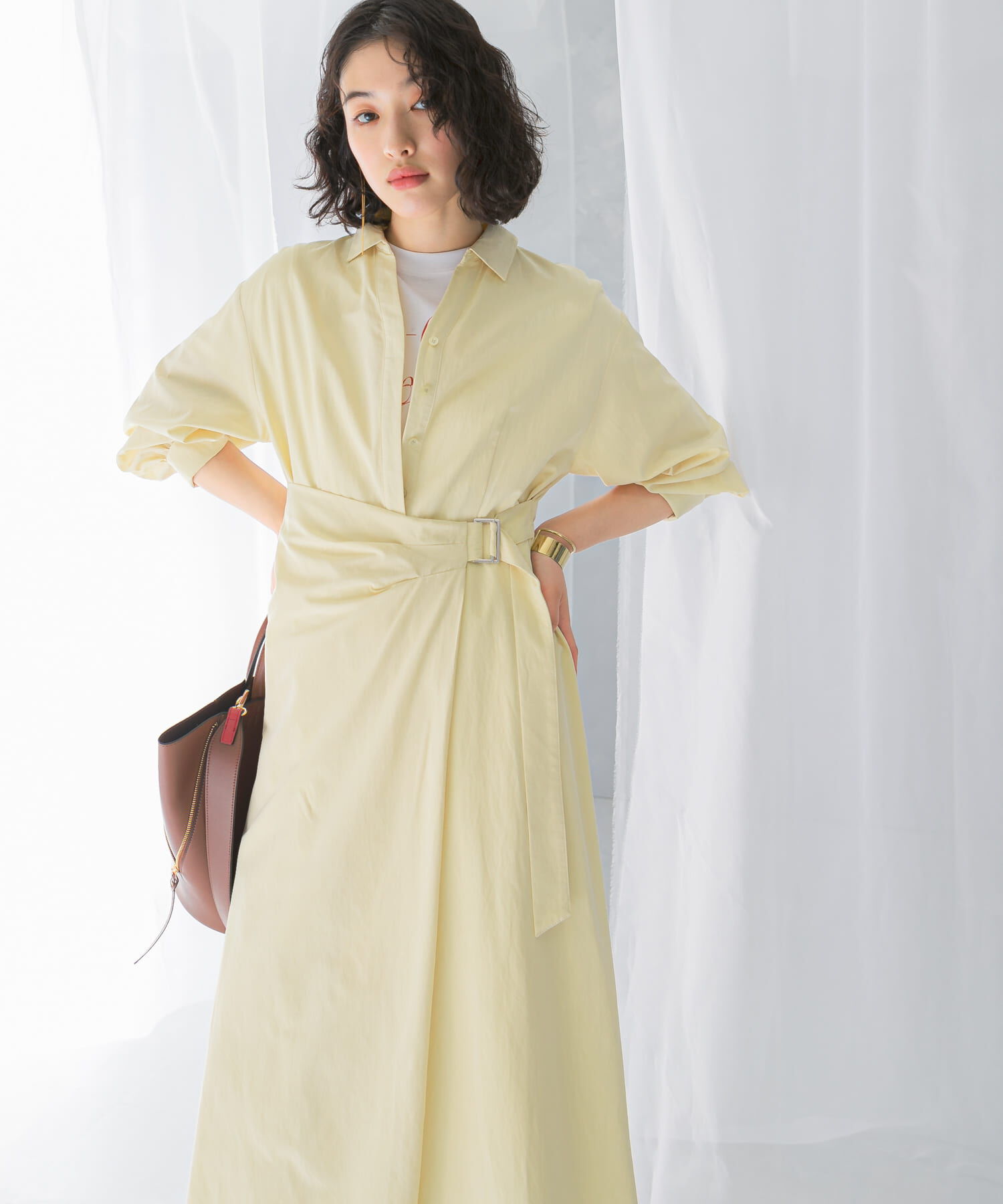 URBAN RESEARCH ROSSO「ラップデザインスキッパーワンピース」|ワンピース|