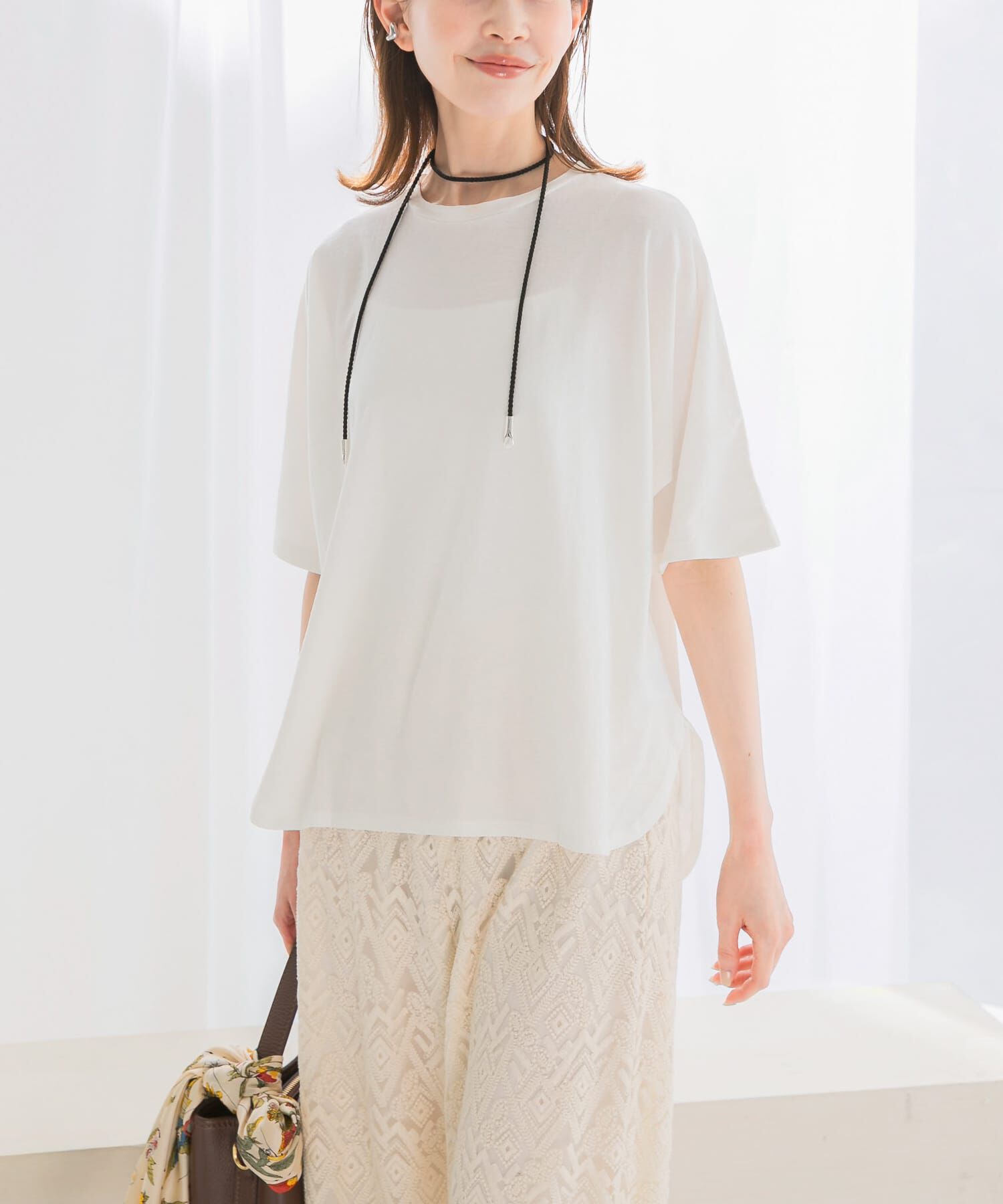 URBAN RESEARCH ROSSO「接触冷感ハーフスリーブドルマンTシャツ」|Tシャツ・カットソー|オフホワイト