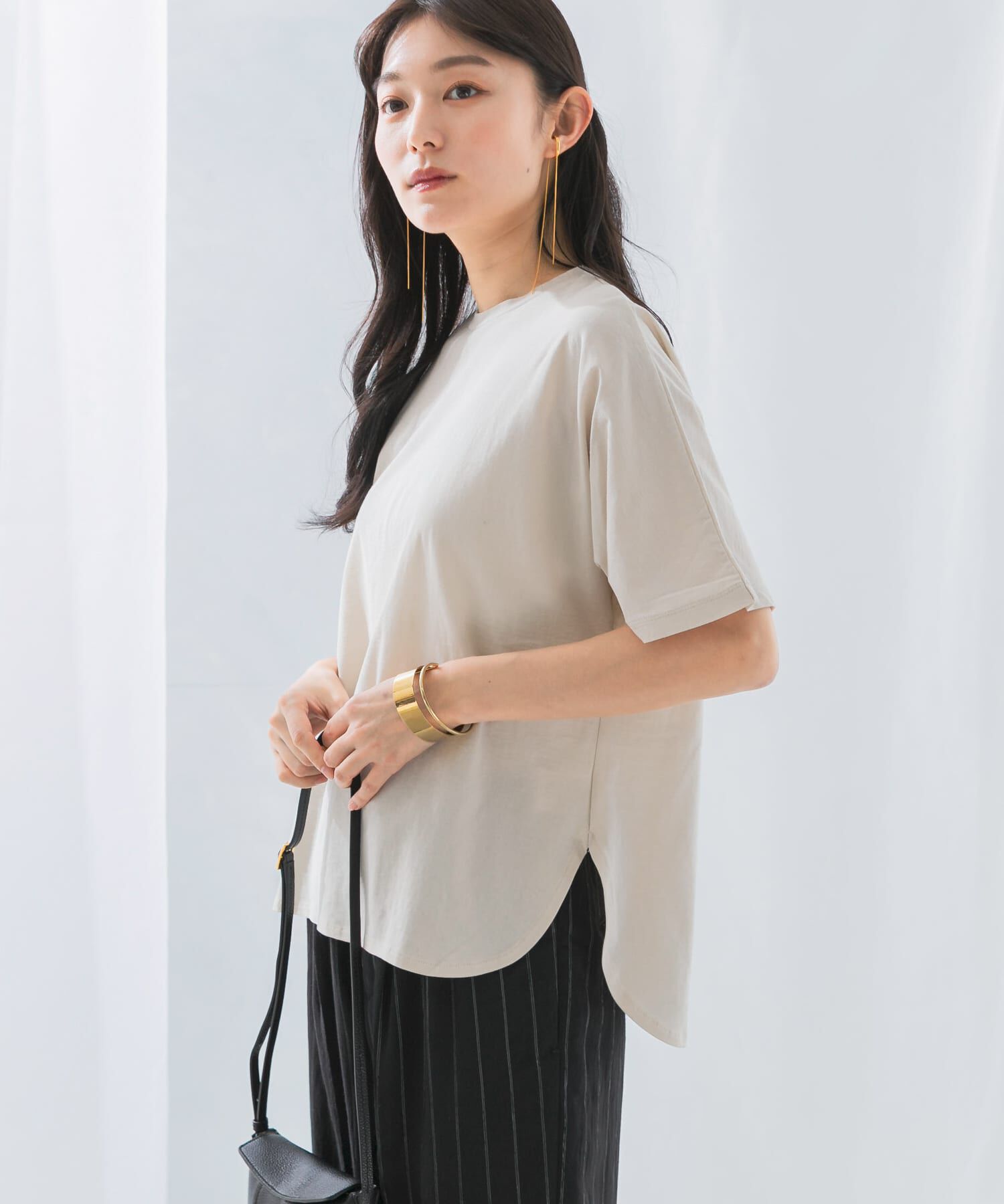 URBAN RESEARCH ROSSO「接触冷感ハーフスリーブドルマンTシャツ」|Tシャツ・カットソー|