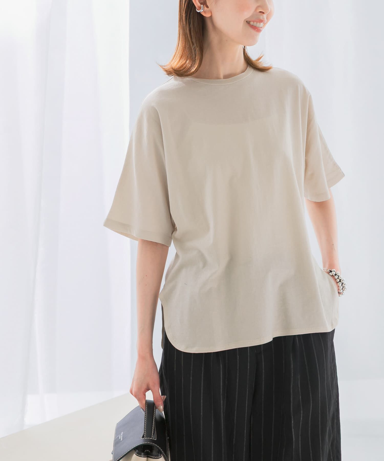 URBAN RESEARCH ROSSO「接触冷感ハーフスリーブドルマンTシャツ」|Tシャツ・カットソー|