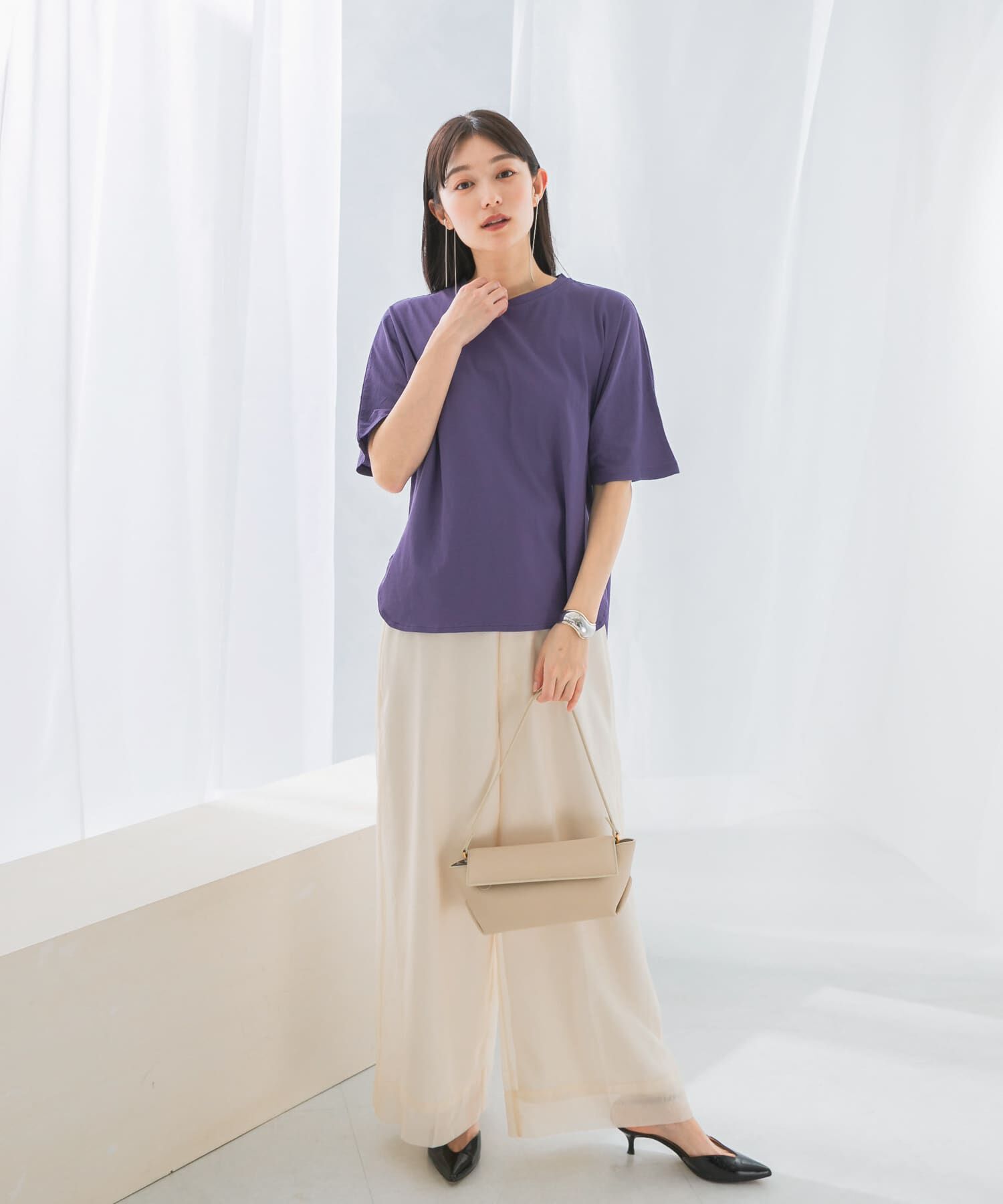 URBAN RESEARCH ROSSO「接触冷感ハーフスリーブドルマンTシャツ」|Tシャツ・カットソー|