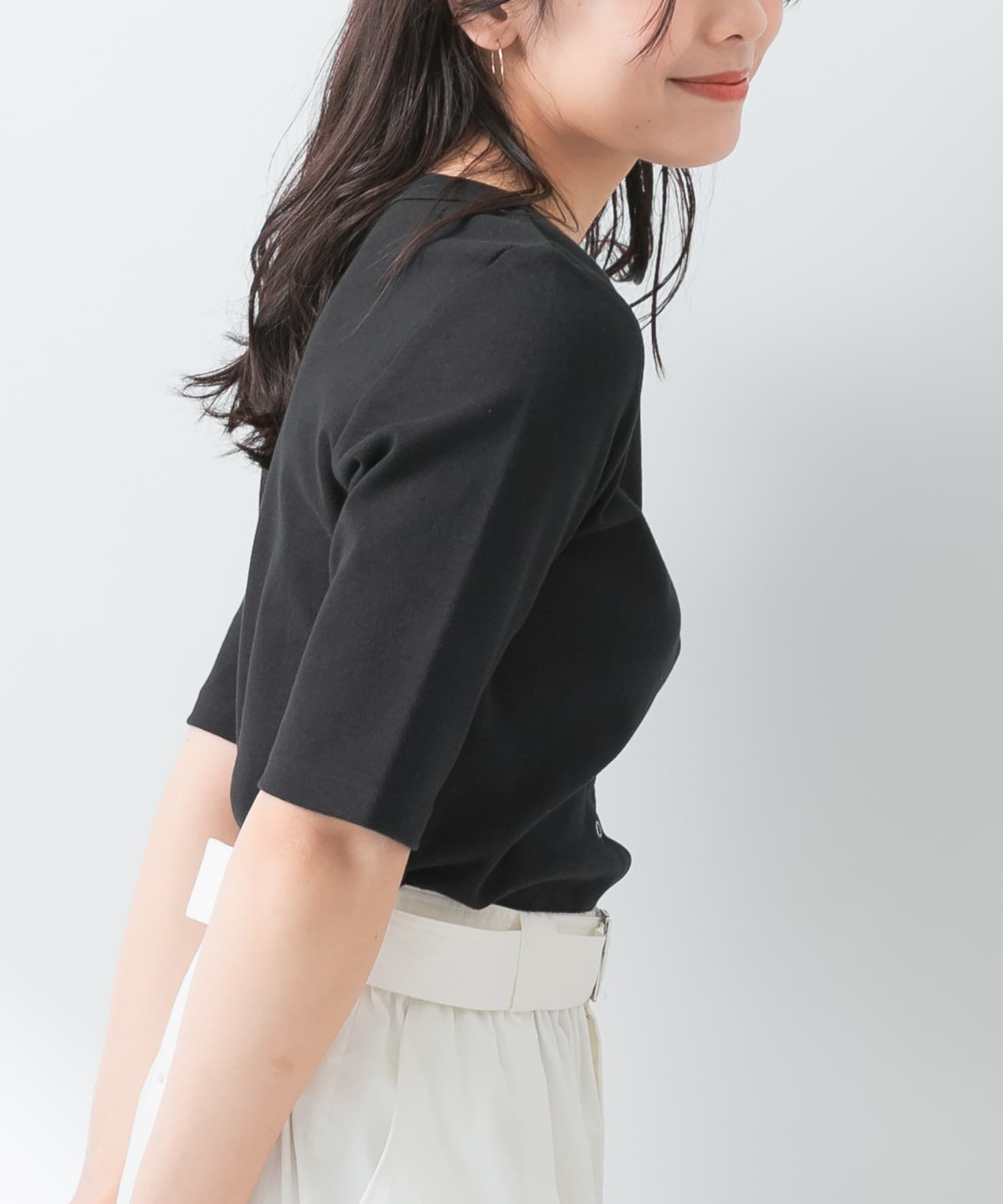 URBAN RESEARCH ROSSO「『UR TECH ひやｻﾗｸｰﾙ』F by ROSSO ｽｸｴｱﾈｯｸﾊｰﾌｽﾘｰﾌﾞﾌﾟﾙ」|Tシャツ・カットソー|