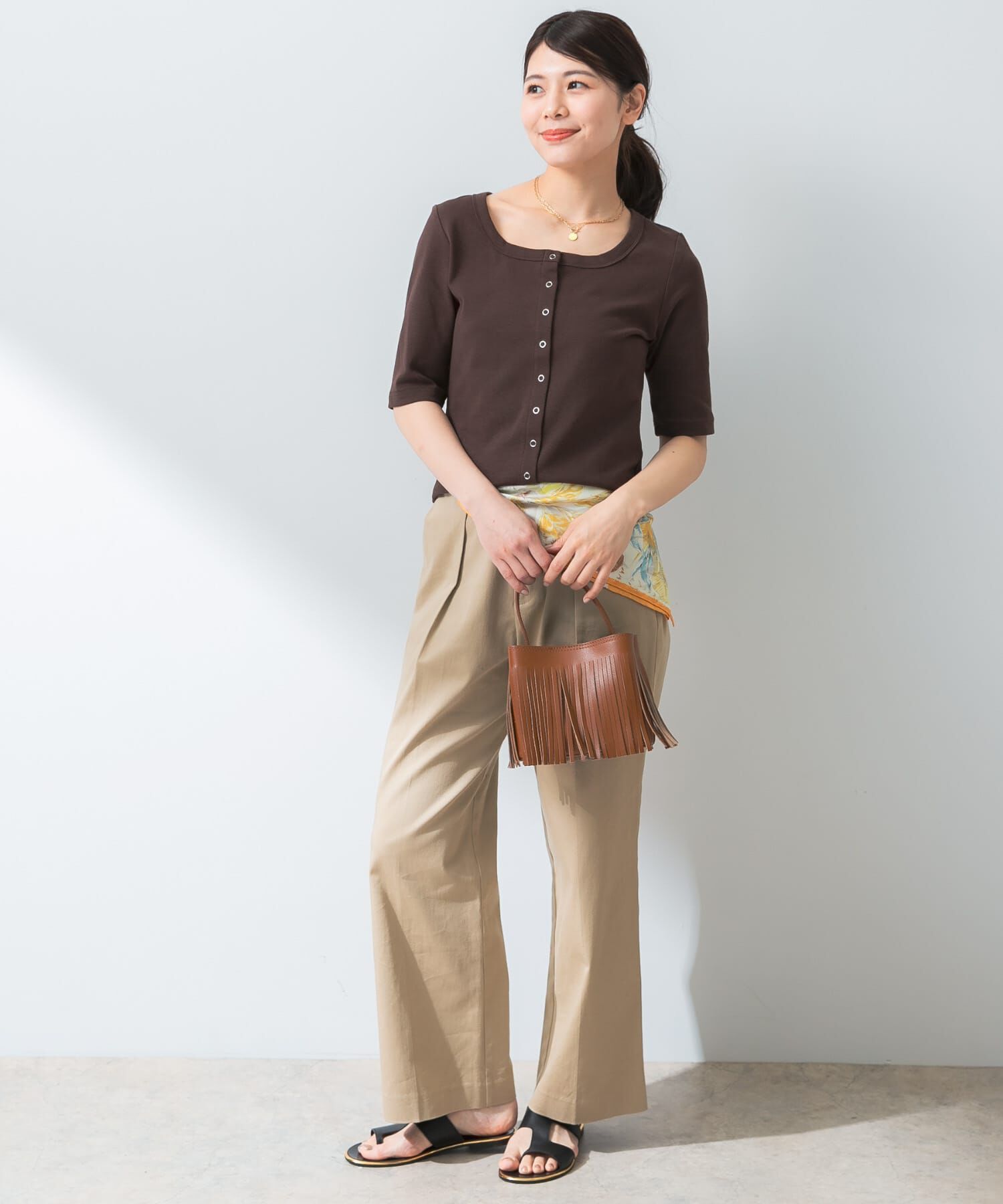 URBAN RESEARCH ROSSO「『UR TECH ひやｻﾗｸｰﾙ』F by ROSSO ｽｸｴｱﾈｯｸﾊｰﾌｽﾘｰﾌﾞﾌﾟﾙ」|Tシャツ・カットソー|