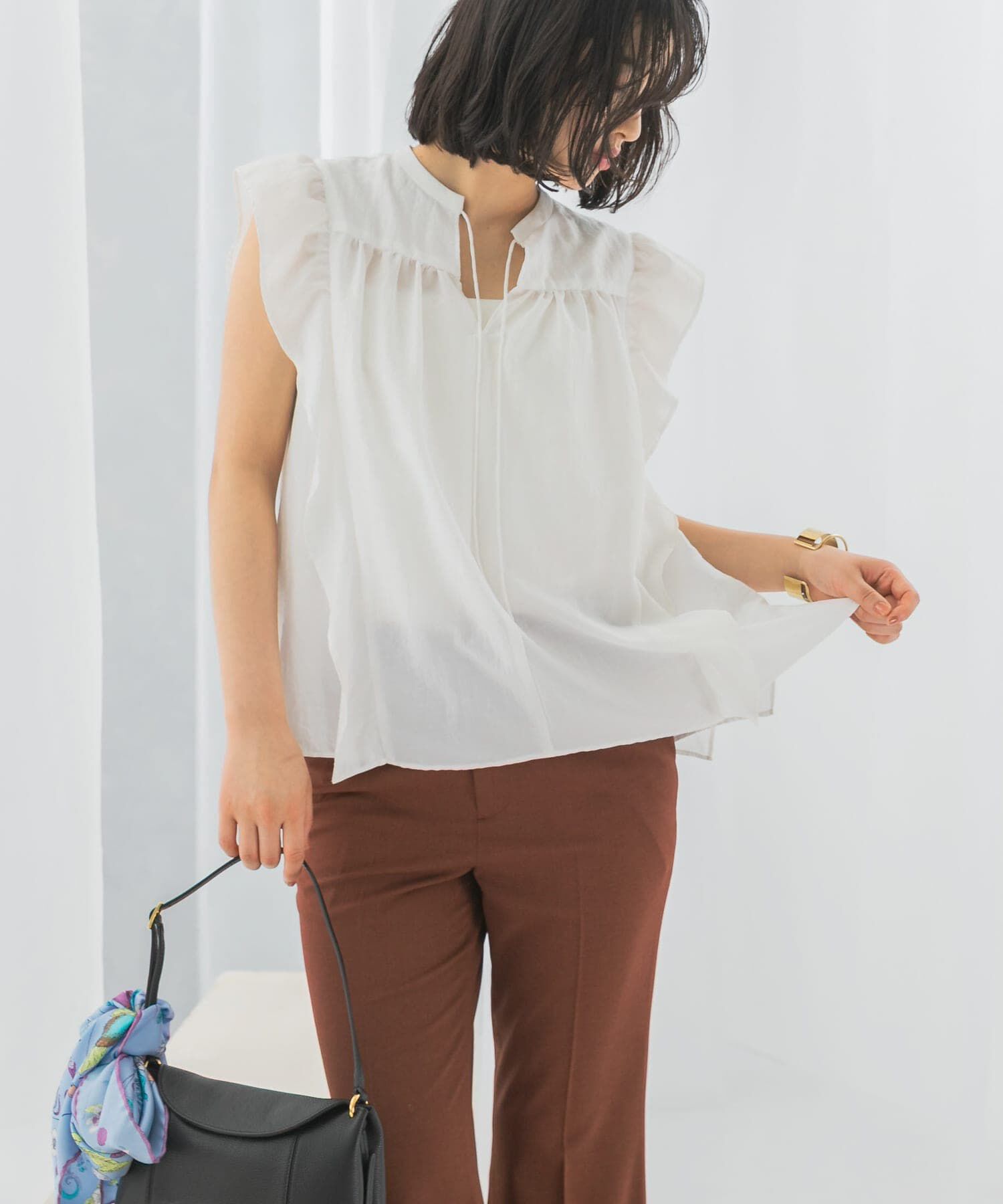 URBAN RESEARCH ROSSO「フリルブラウス」|シャツ・ブラウス|