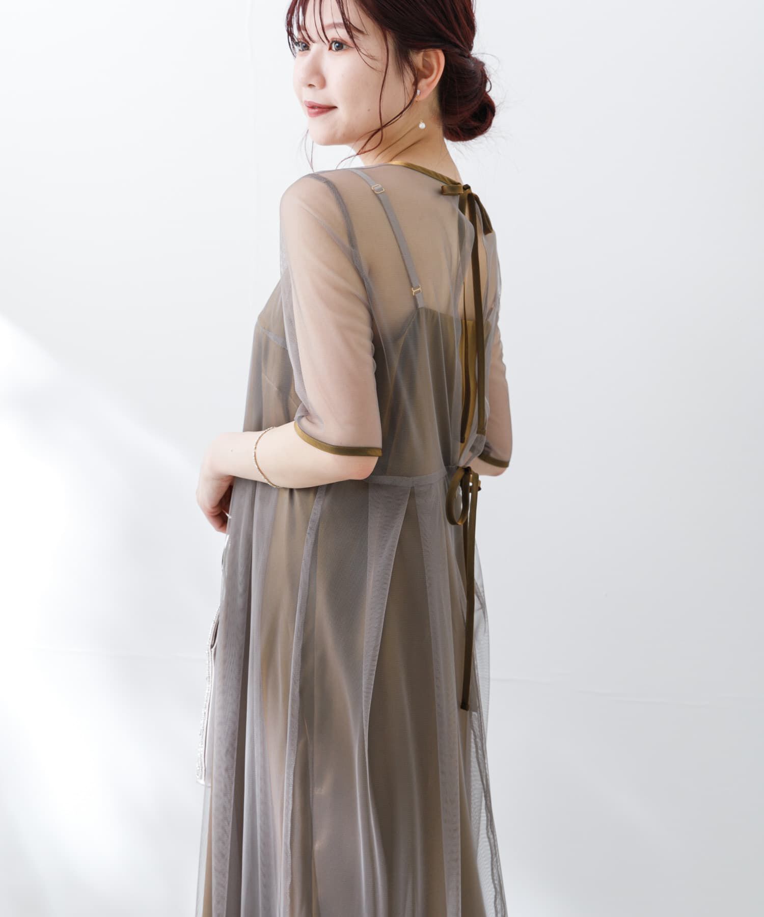 URBAN RESEARCH ROSSO「kaene　シャンブレーキャミドッキングドレス(lo)」|ワンピース|