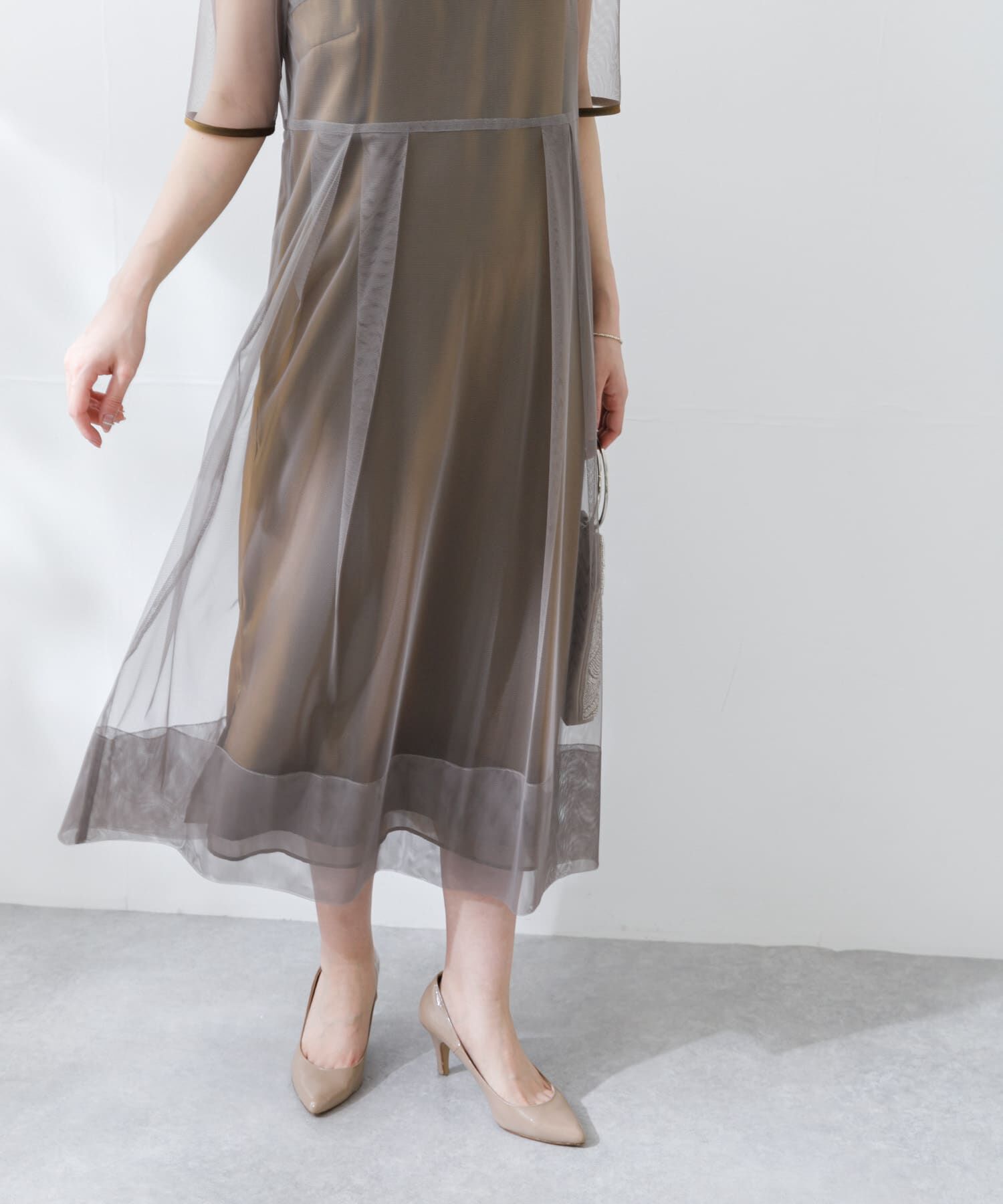 URBAN RESEARCH ROSSO「kaene　シャンブレーキャミドッキングドレス(lo)」|ワンピース|