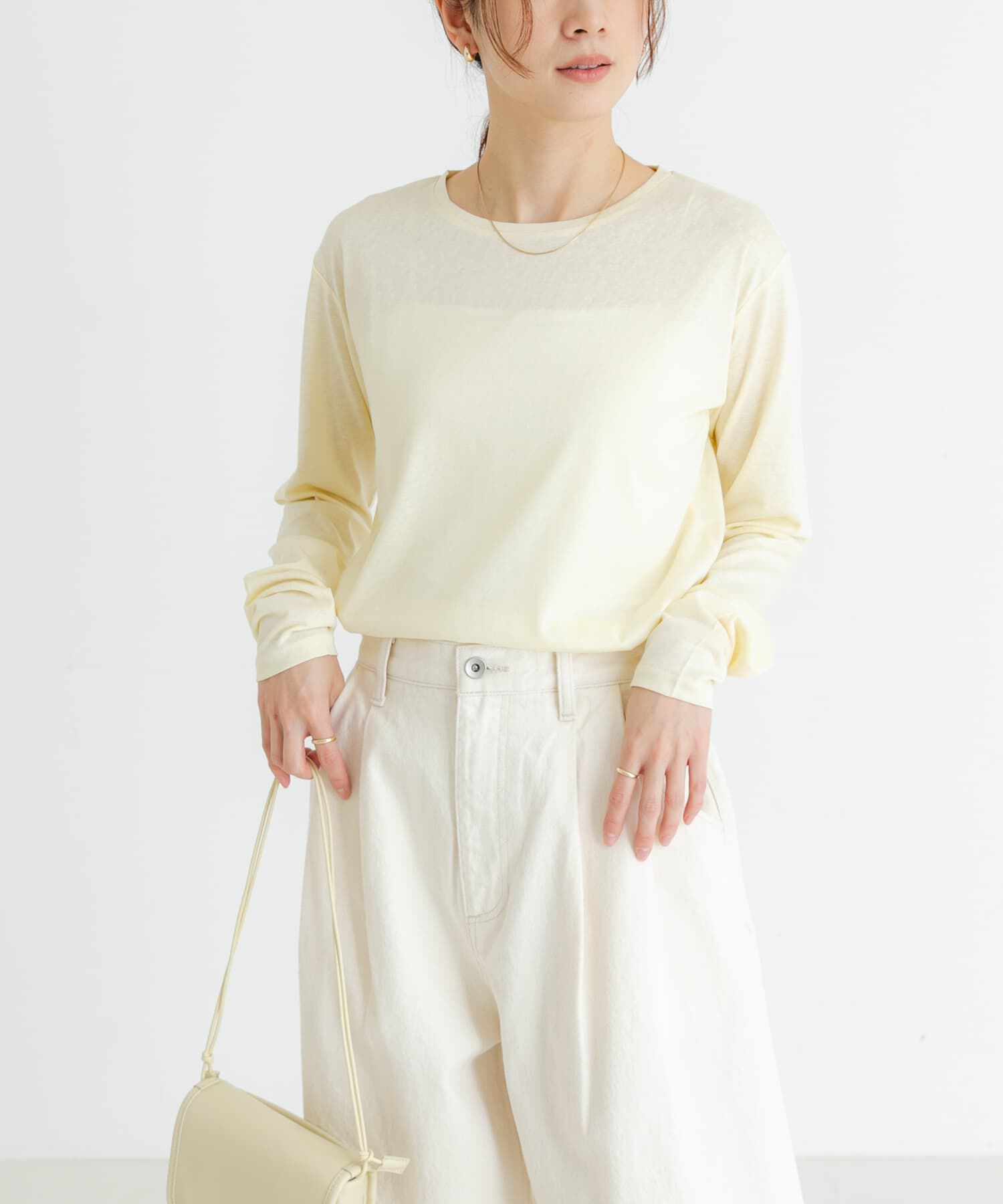 URBAN RESEARCH「クルーネックシアースラブカットソー」|Tシャツ・カットソー|イエロー系その他