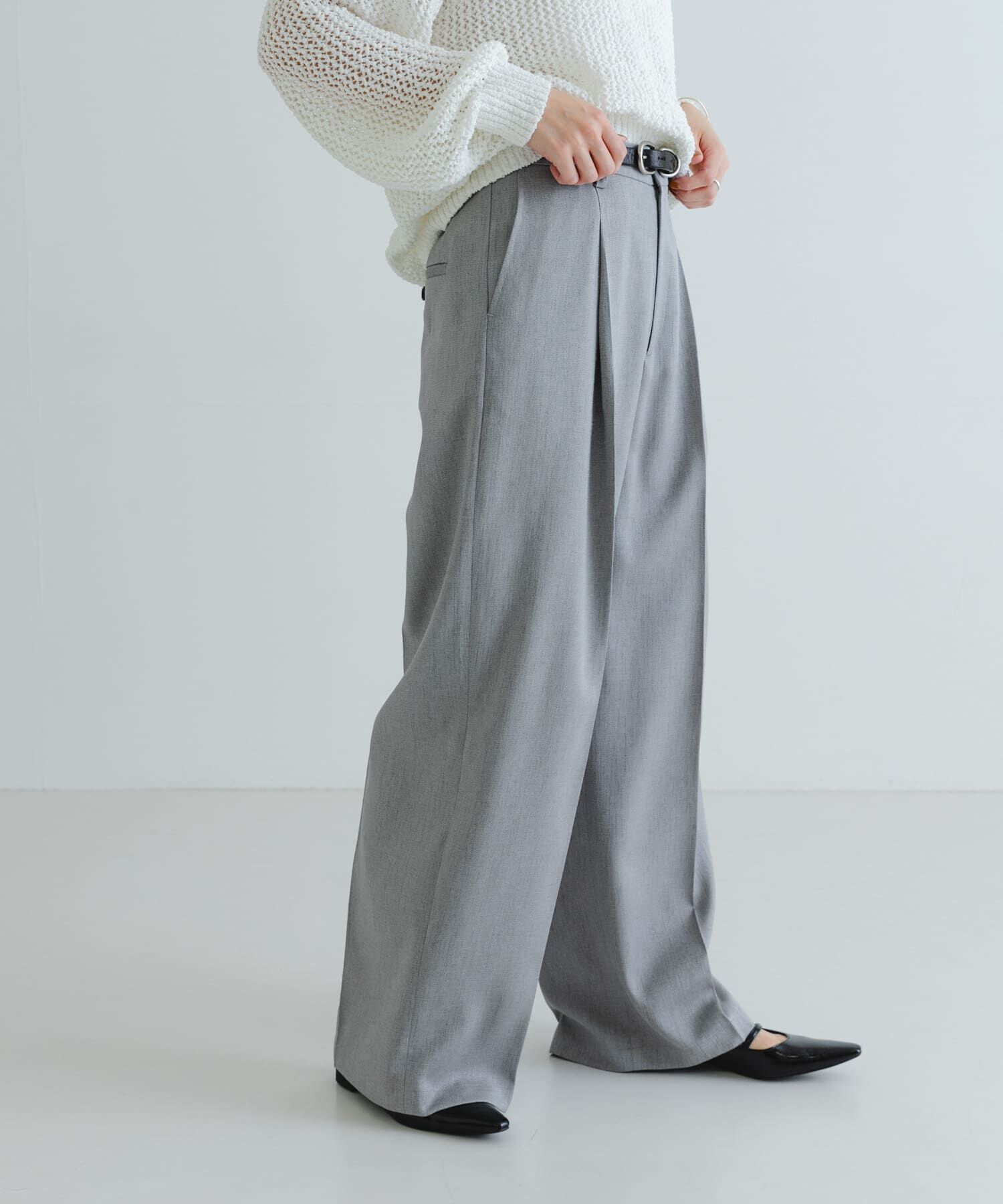 URBAN RESEARCH「『UVカット/吸水速乾/イージーケア』『UR TECH DRYLUXE』ツイードワイドパンツ」|その他|グレー