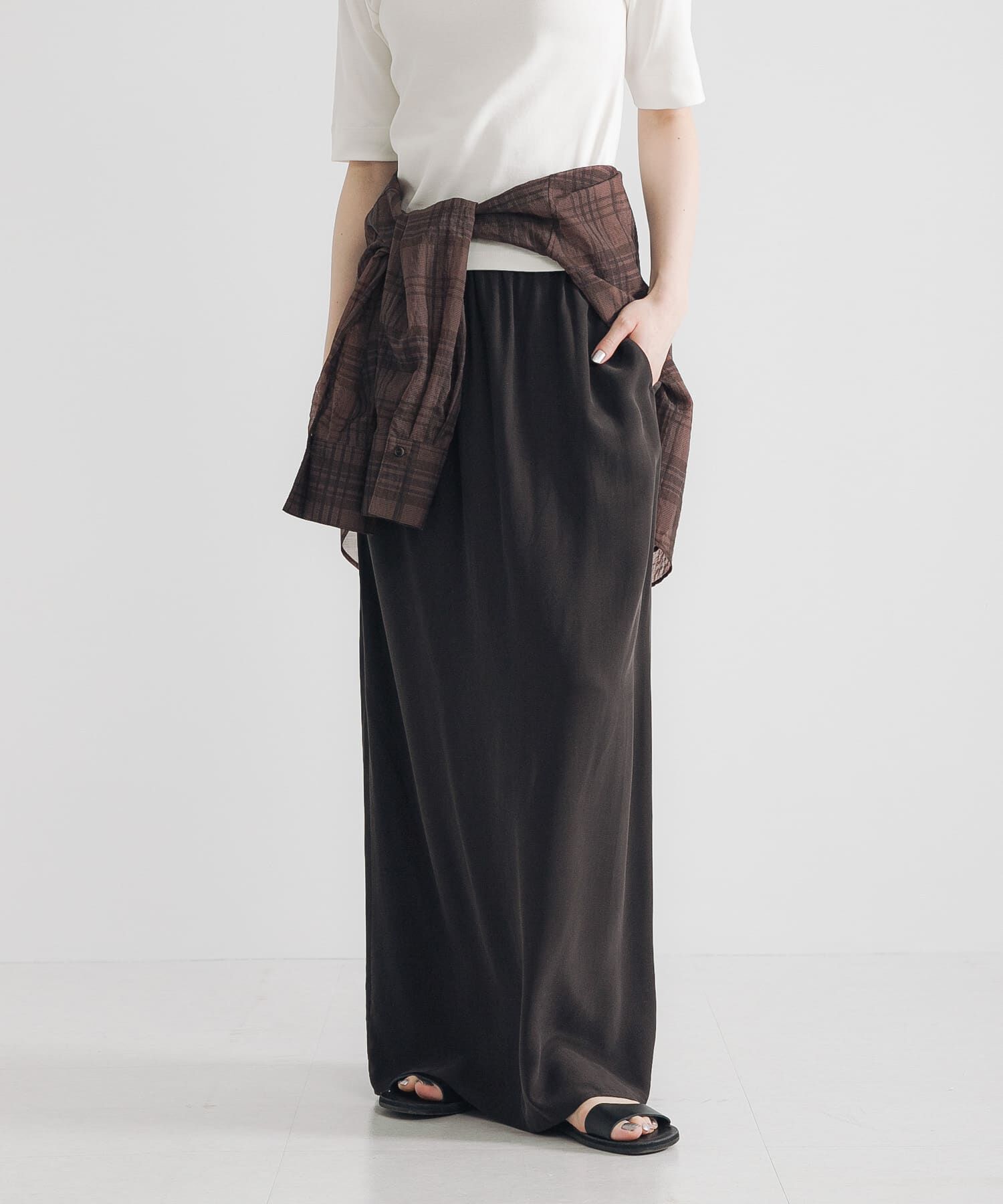 URBAN RESEARCH「キュプラレーヨンギャザーIラインスカート」|スカート|