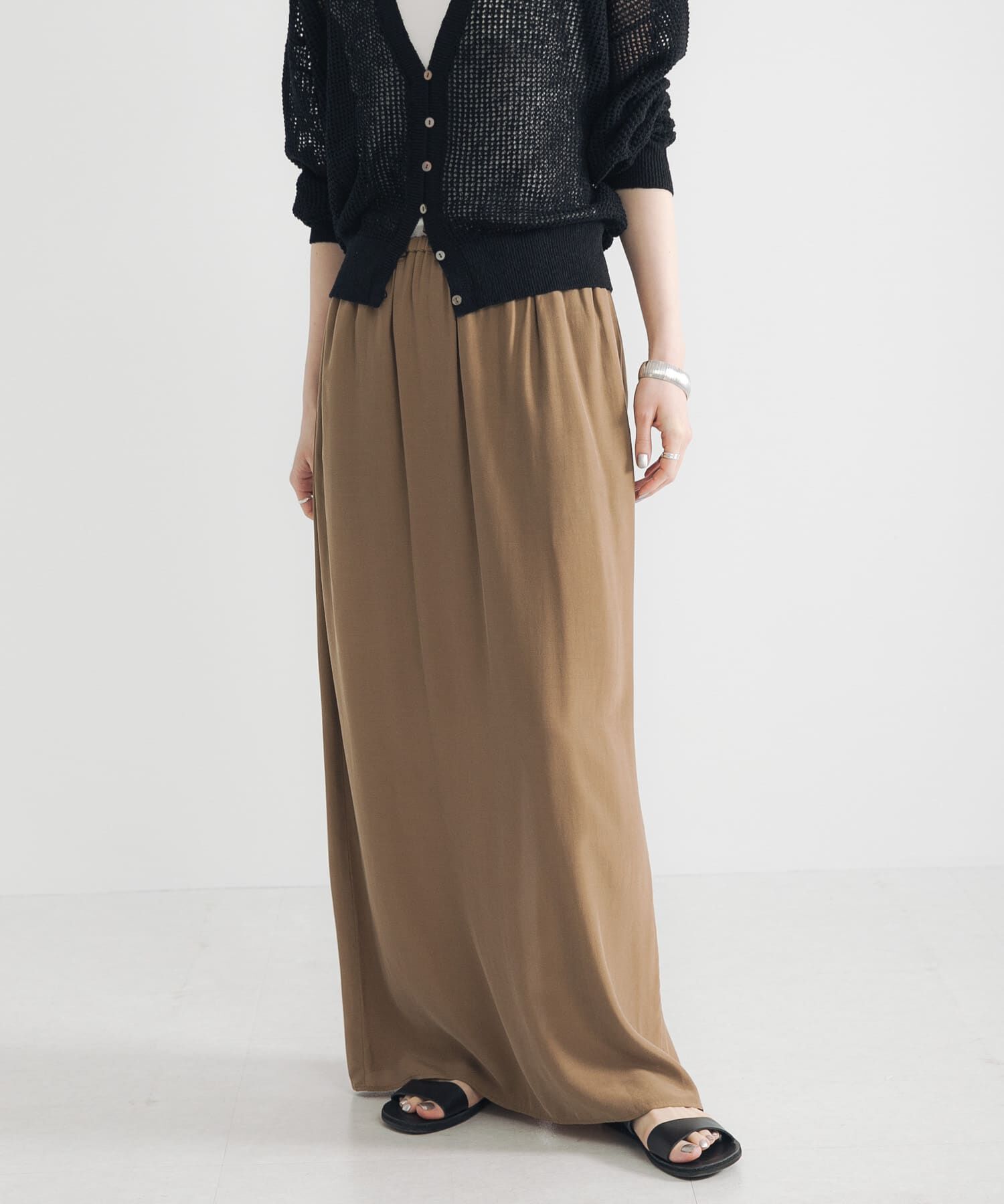 URBAN RESEARCH「キュプラレーヨンギャザーIラインスカート」|スカート|