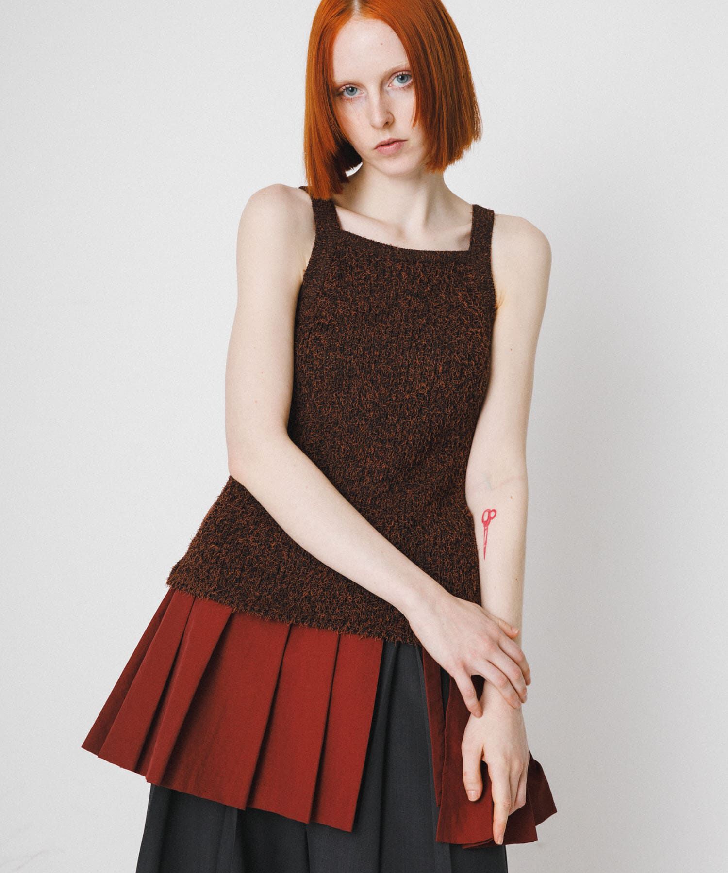 LAATO「mosa knit camisole」|キャミソール|ブラウン