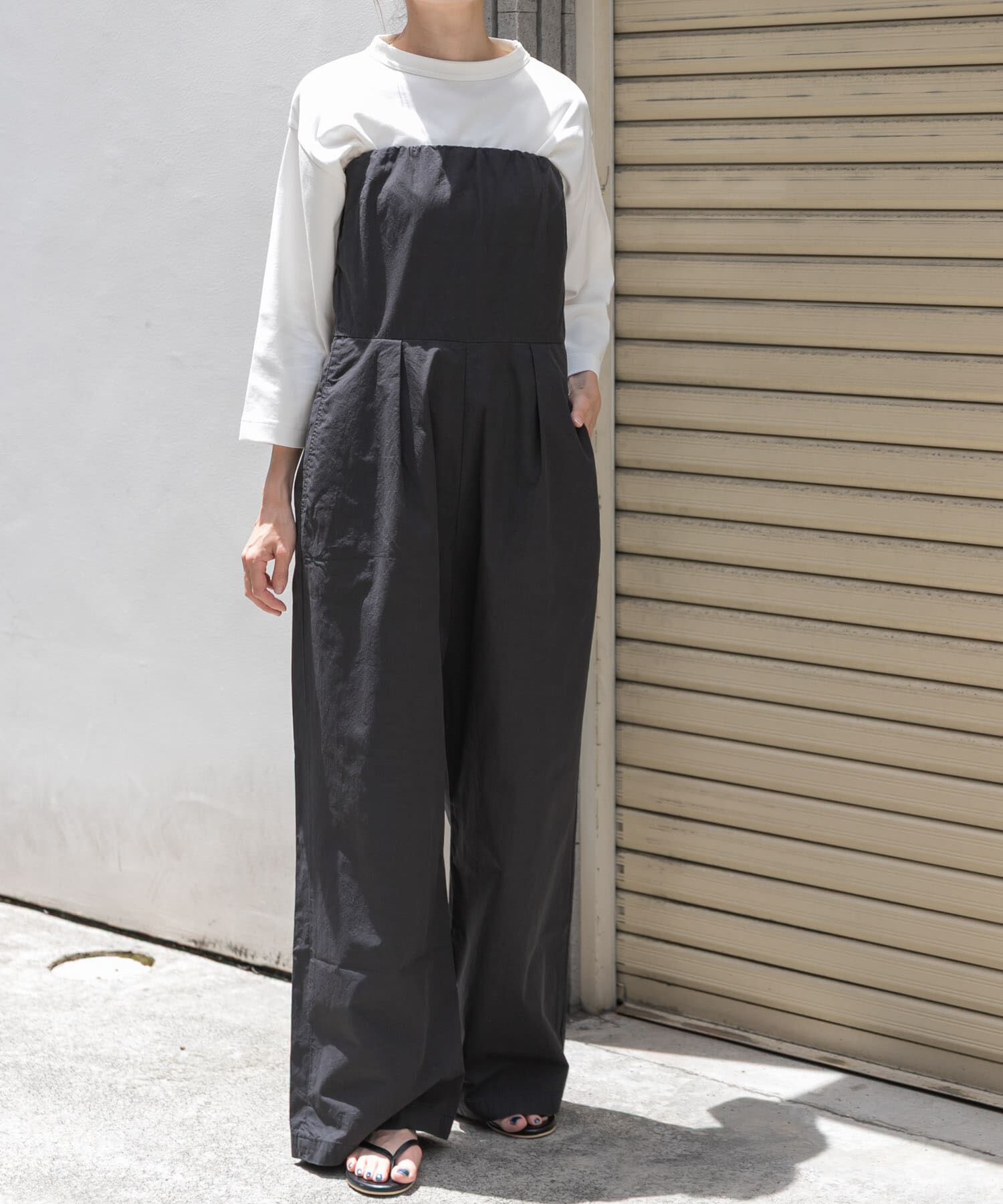 URBAN RESEARCH DOORS「FORK&SPOON　ベアトップオールインワン」|スカート|ブラック