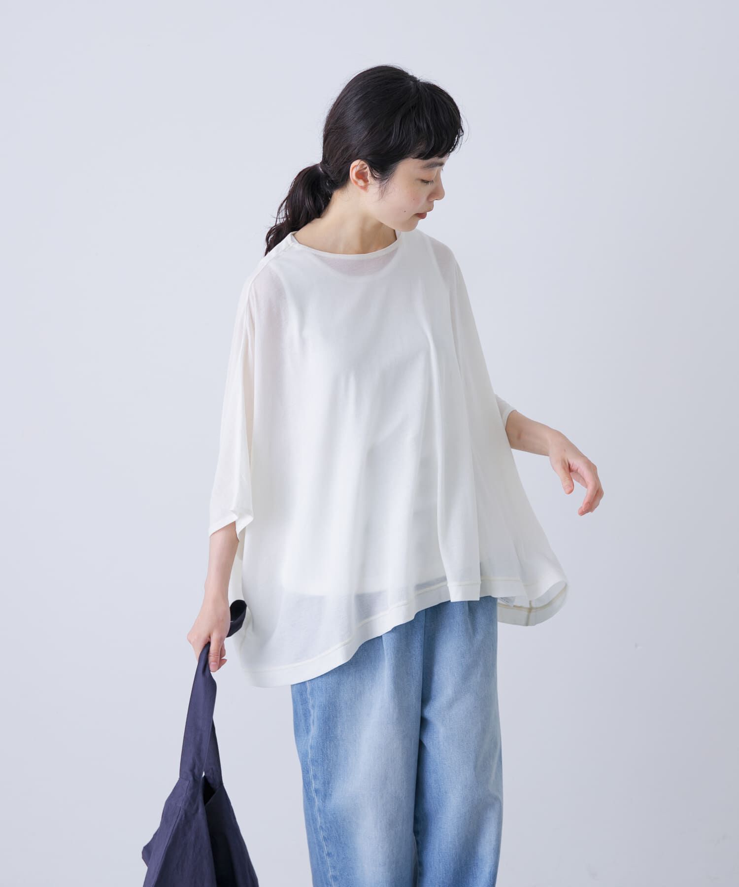 かぐれ「コットンシアーワイドカットソー」|Tシャツ・カットソー|