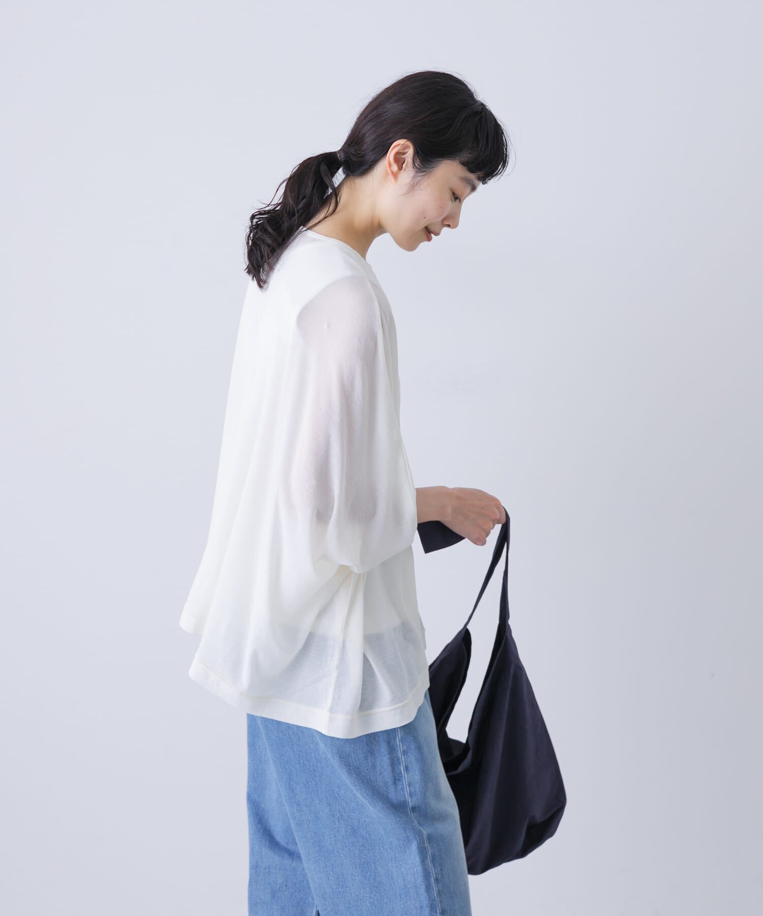 かぐれ「コットンシアーワイドカットソー」|Tシャツ・カットソー|