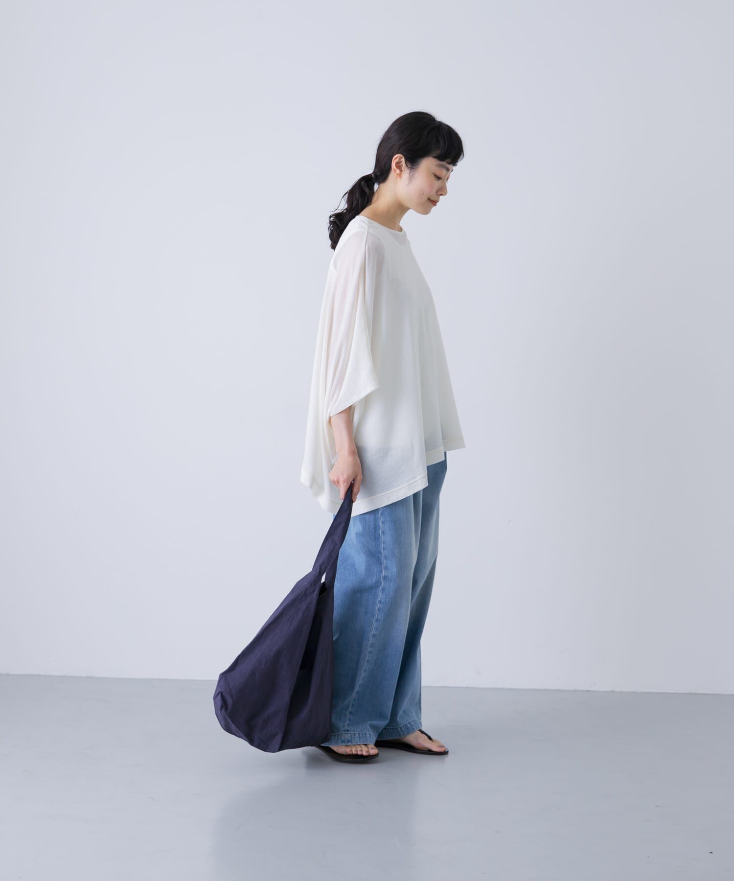 かぐれ「コットンシアーワイドカットソー」|Tシャツ・カットソー|