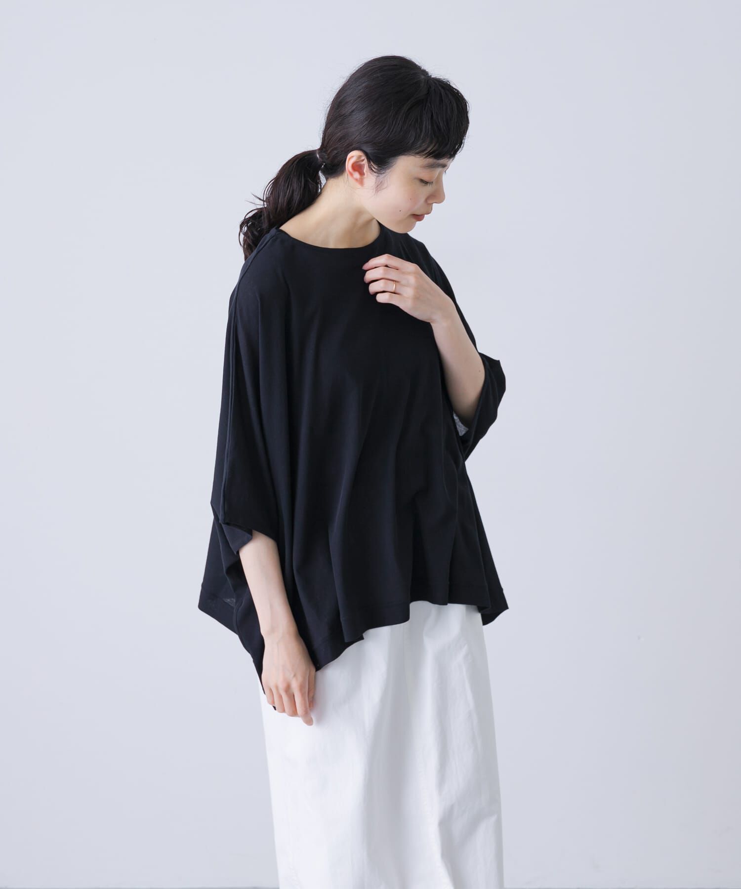 かぐれ「コットンシアーワイドカットソー」|Tシャツ・カットソー|