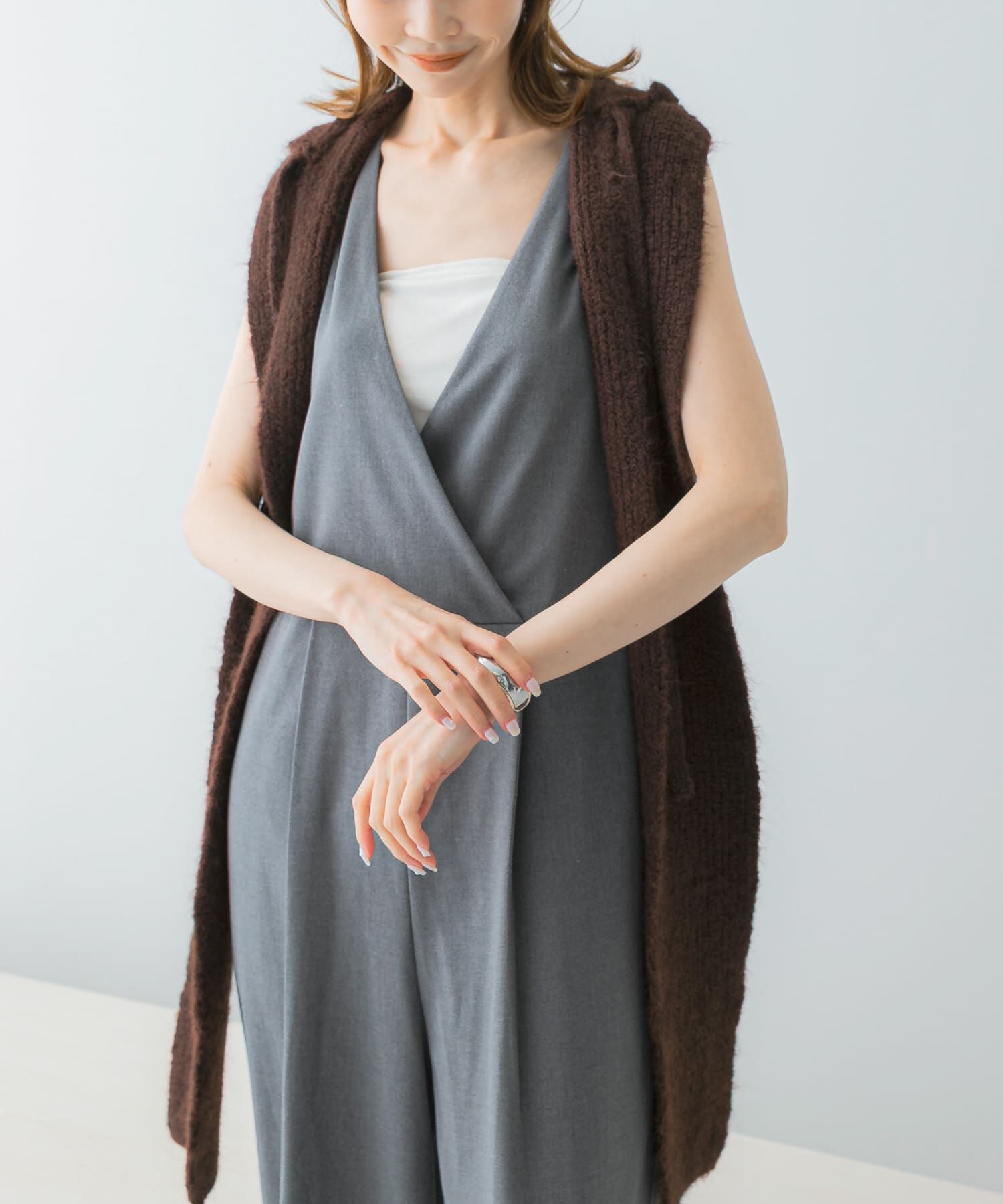 URBAN RESEARCH ROSSO「イージーケアVネックオールインワン」|スカート|