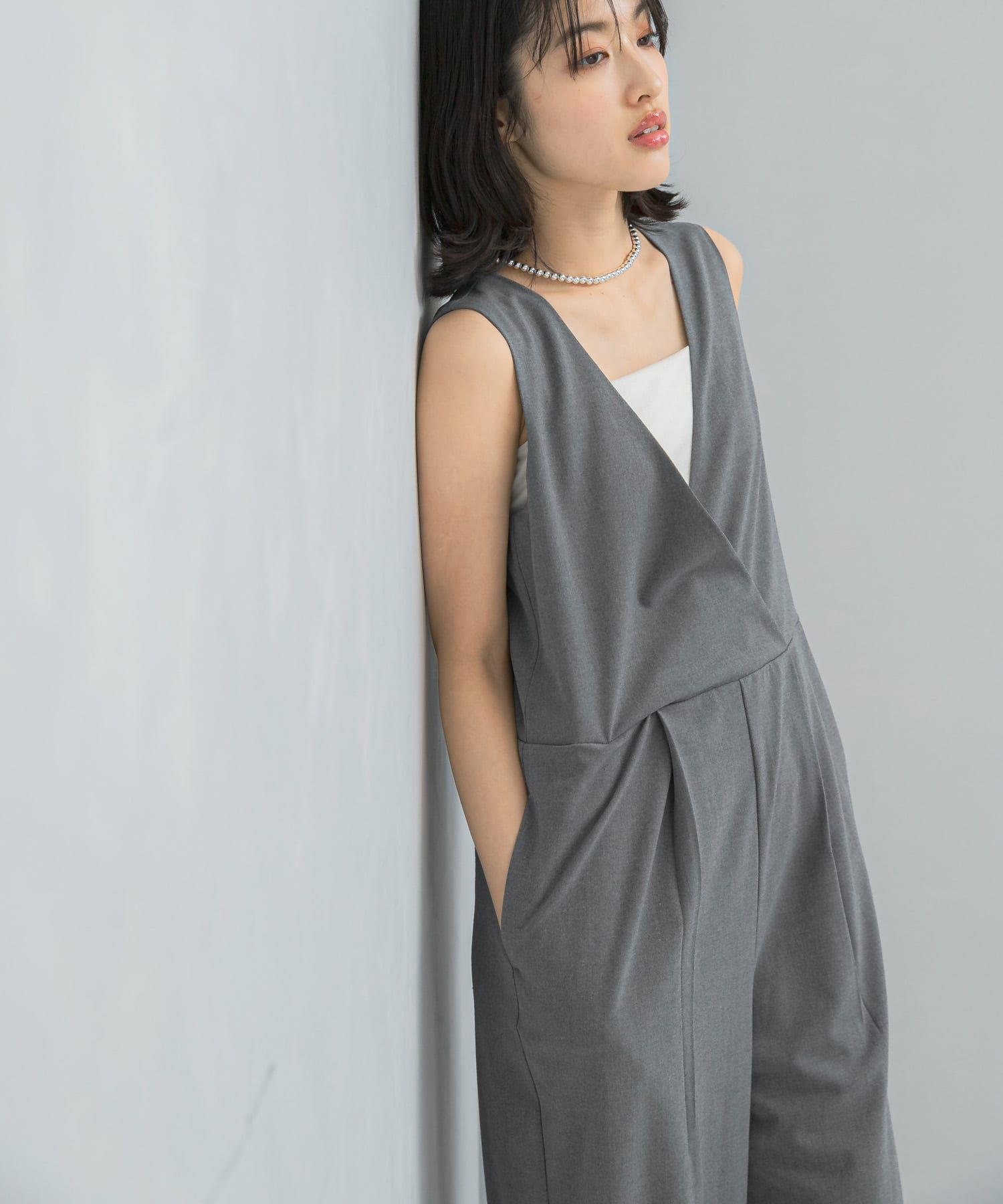 URBAN RESEARCH ROSSO「イージーケアVネックオールインワン」|スカート|