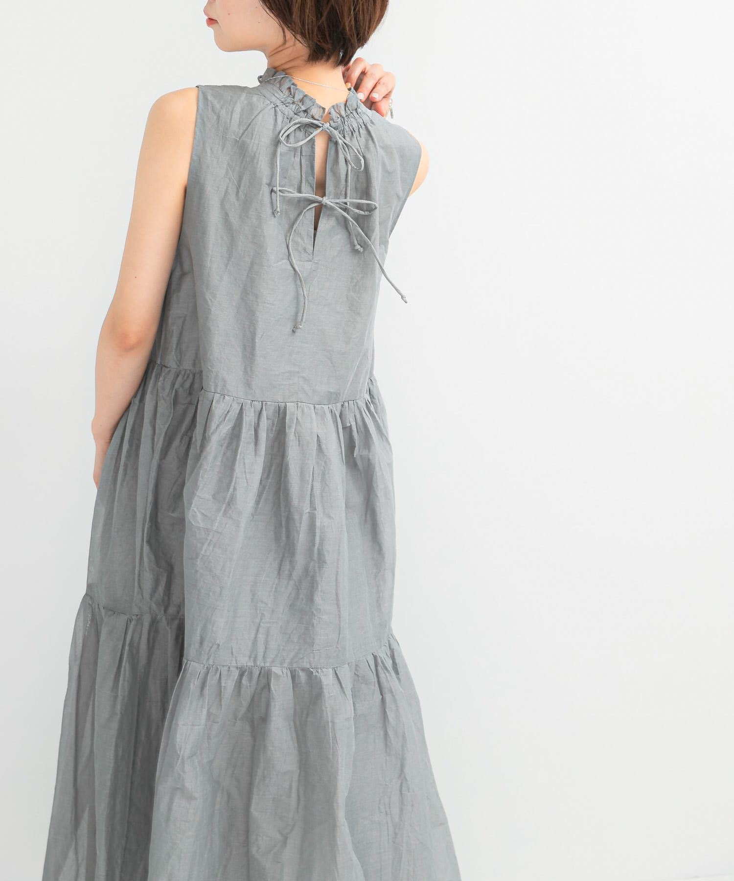 URBAN RESEARCH ROSSO「MARILYN MOON　sheer cotton gather dress」|ワンピース|グレー