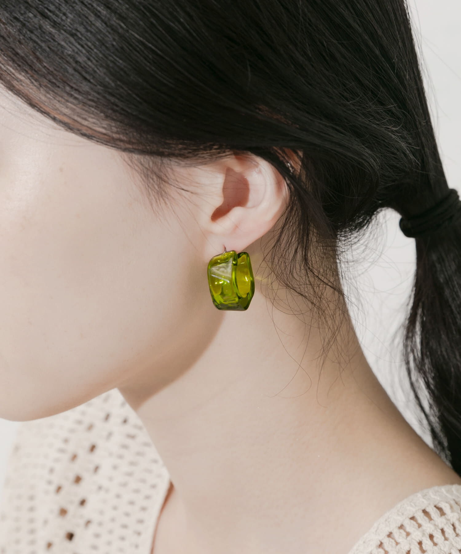 SMELLY「クリアワイドフープピアス」|ピアス|