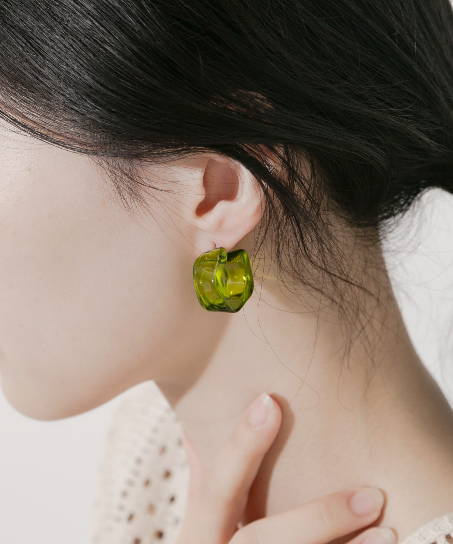 SMELLY「クリアワイドフープピアス」|ピアス|