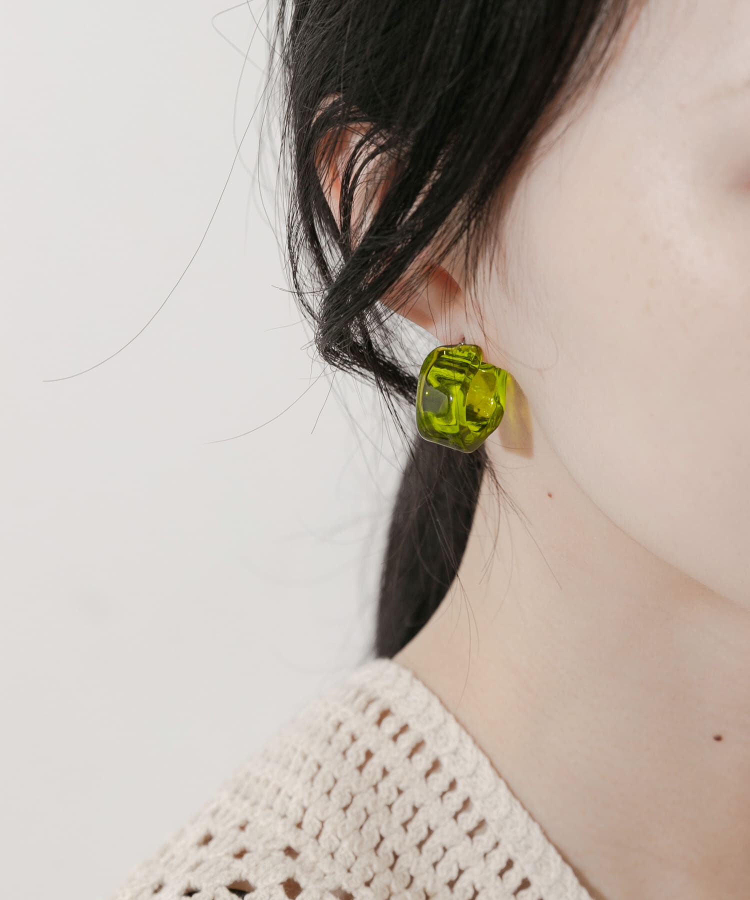 SMELLY「クリアワイドフープピアス」|ピアス|