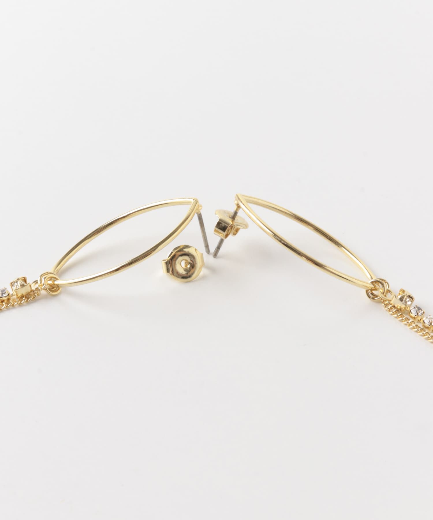 SMELLY「ビジューロングチェーンピアス」|ピアス|