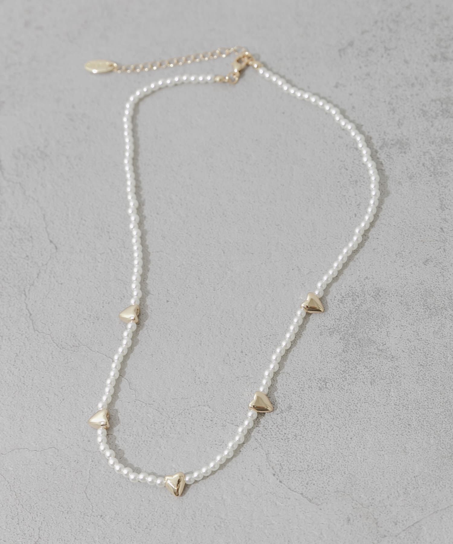 SMELLY「ハートモチーフパールネックレス」|ネックレス|