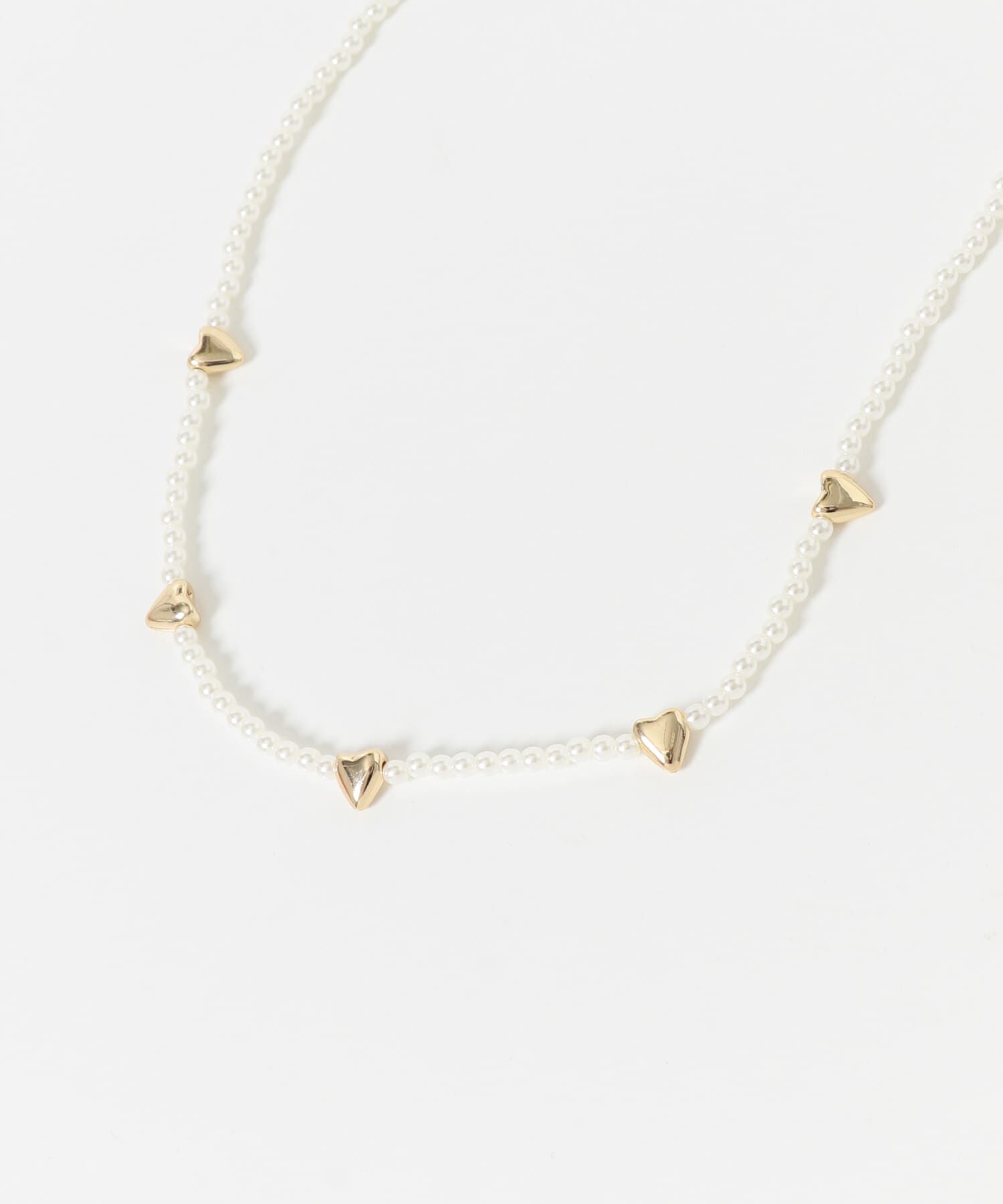 SMELLY「ハートモチーフパールネックレス」|ネックレス|