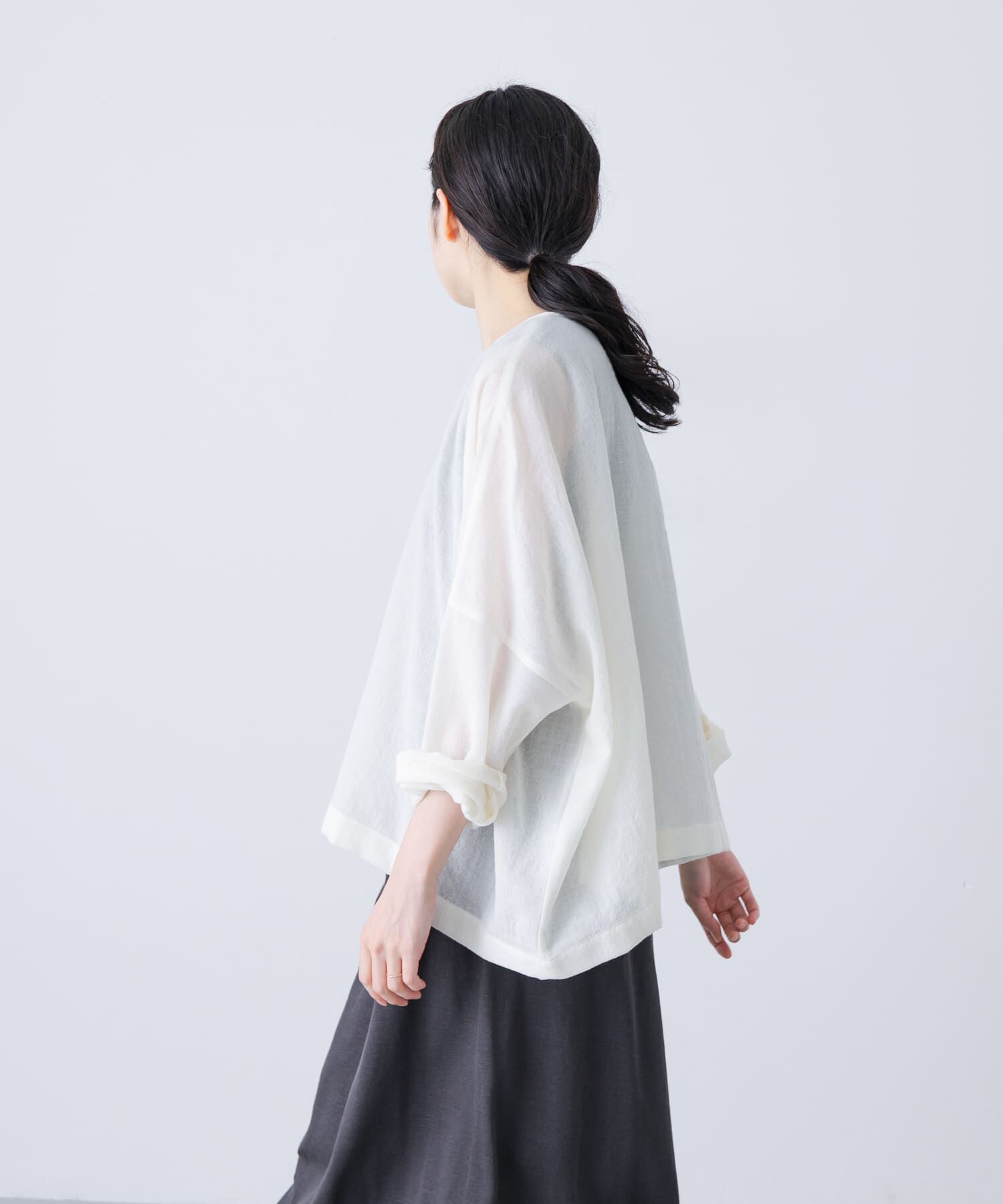 かぐれ「ウールガーゼワイドプルオーバー」|シャツ・ブラウス|