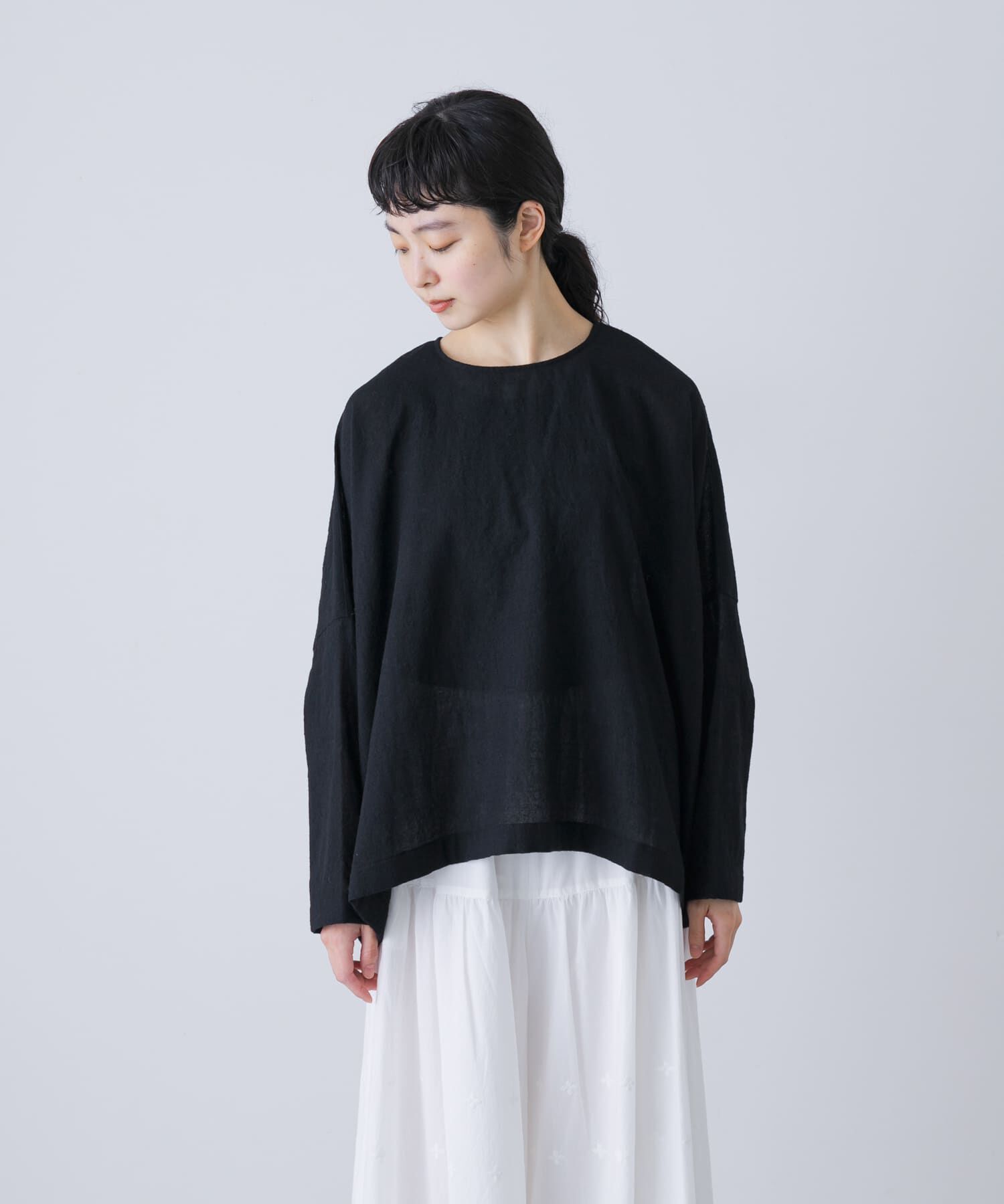 かぐれ「ウールガーゼワイドプルオーバー」|シャツ・ブラウス|