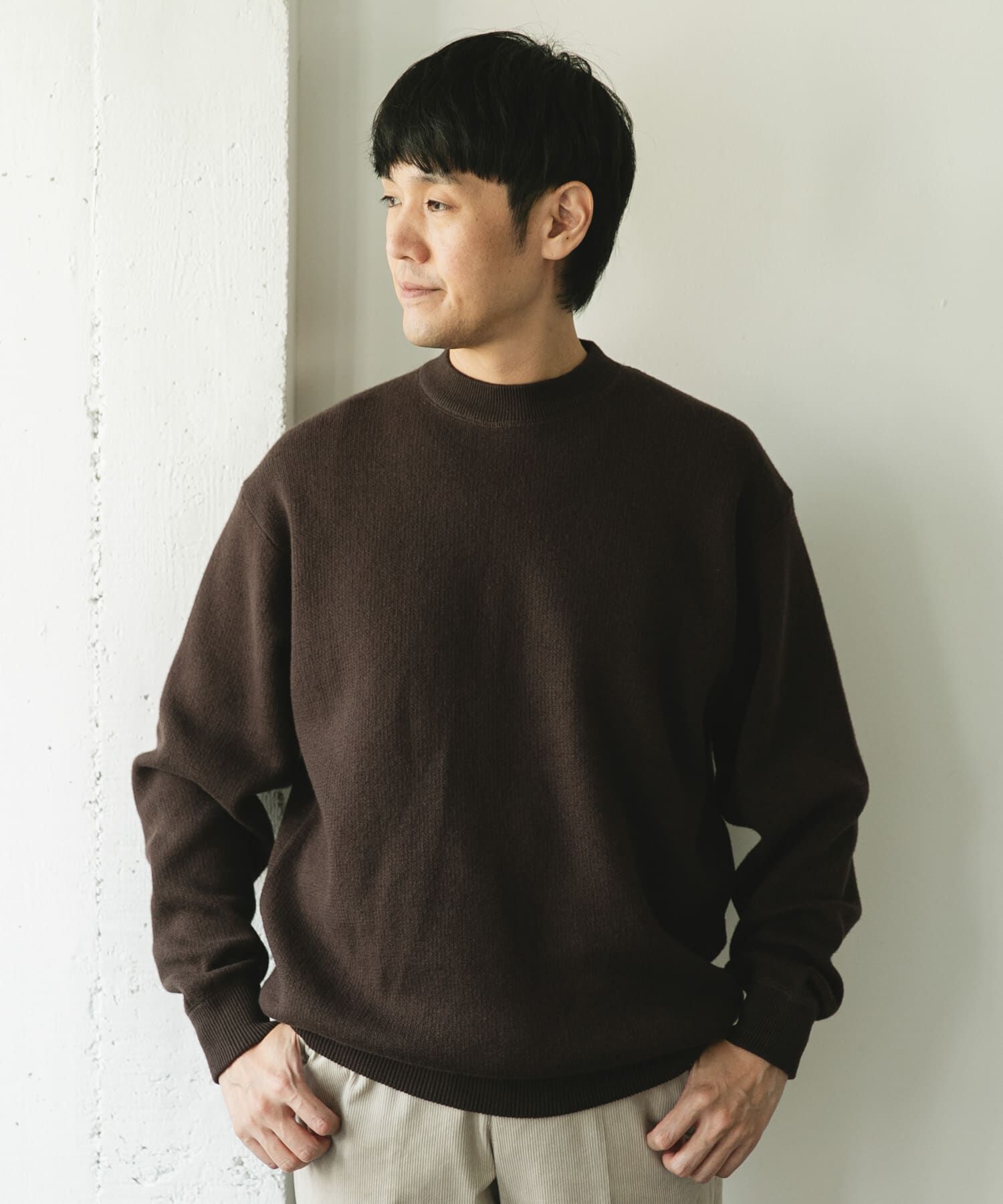 URBAN RESEARCH DOORS「『一部WEB限定カラー』コットンウール クルーネックニット」|ニット・セーター|