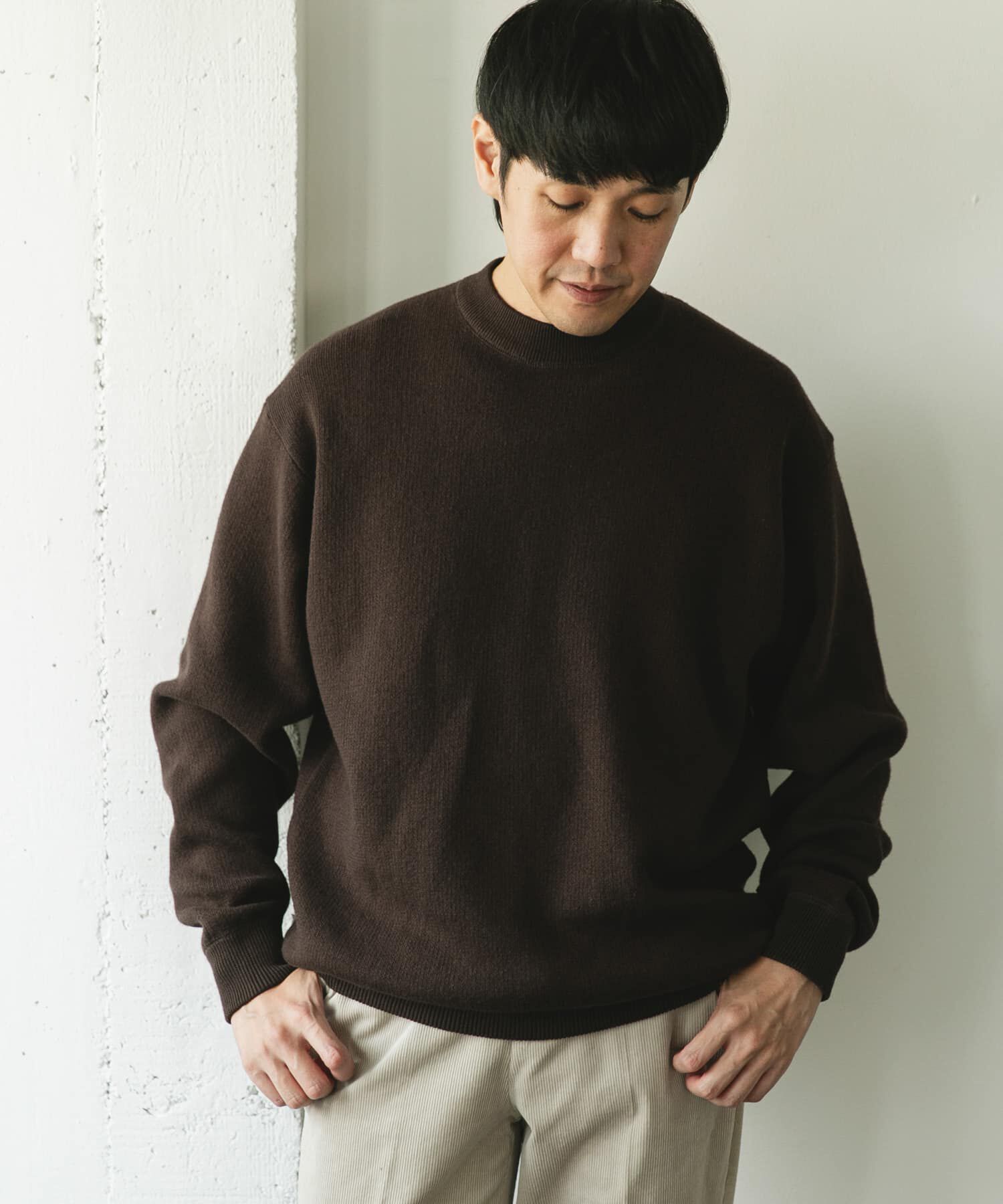 URBAN RESEARCH DOORS「『一部WEB限定カラー』コットンウール クルーネックニット」|ニット・セーター|