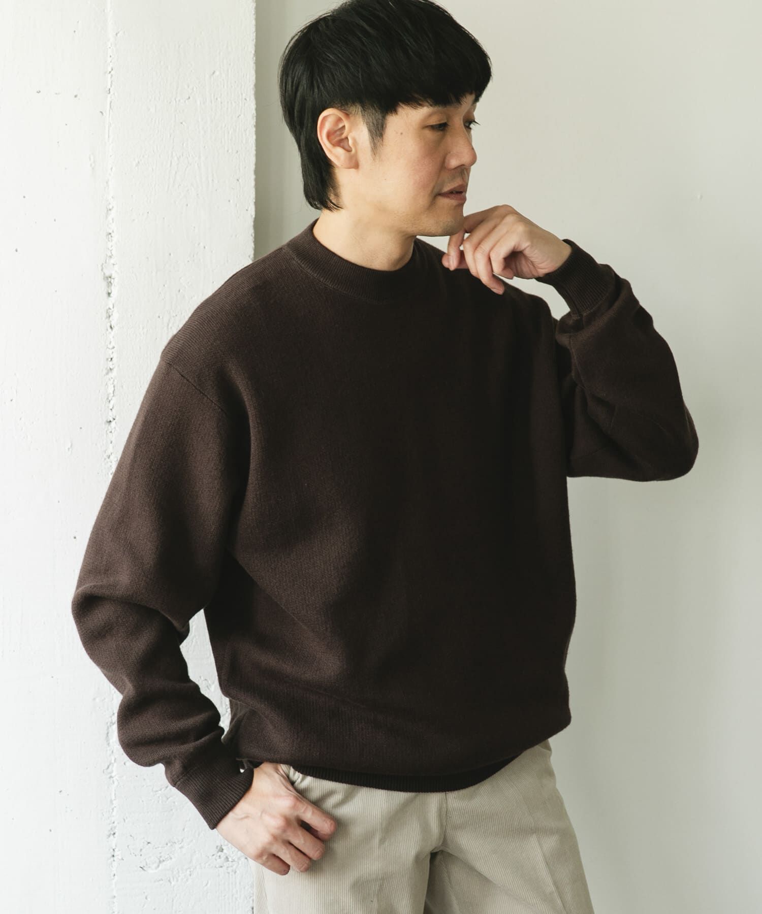 URBAN RESEARCH DOORS「『一部WEB限定カラー』コットンウール クルーネックニット」|ニット・セーター|