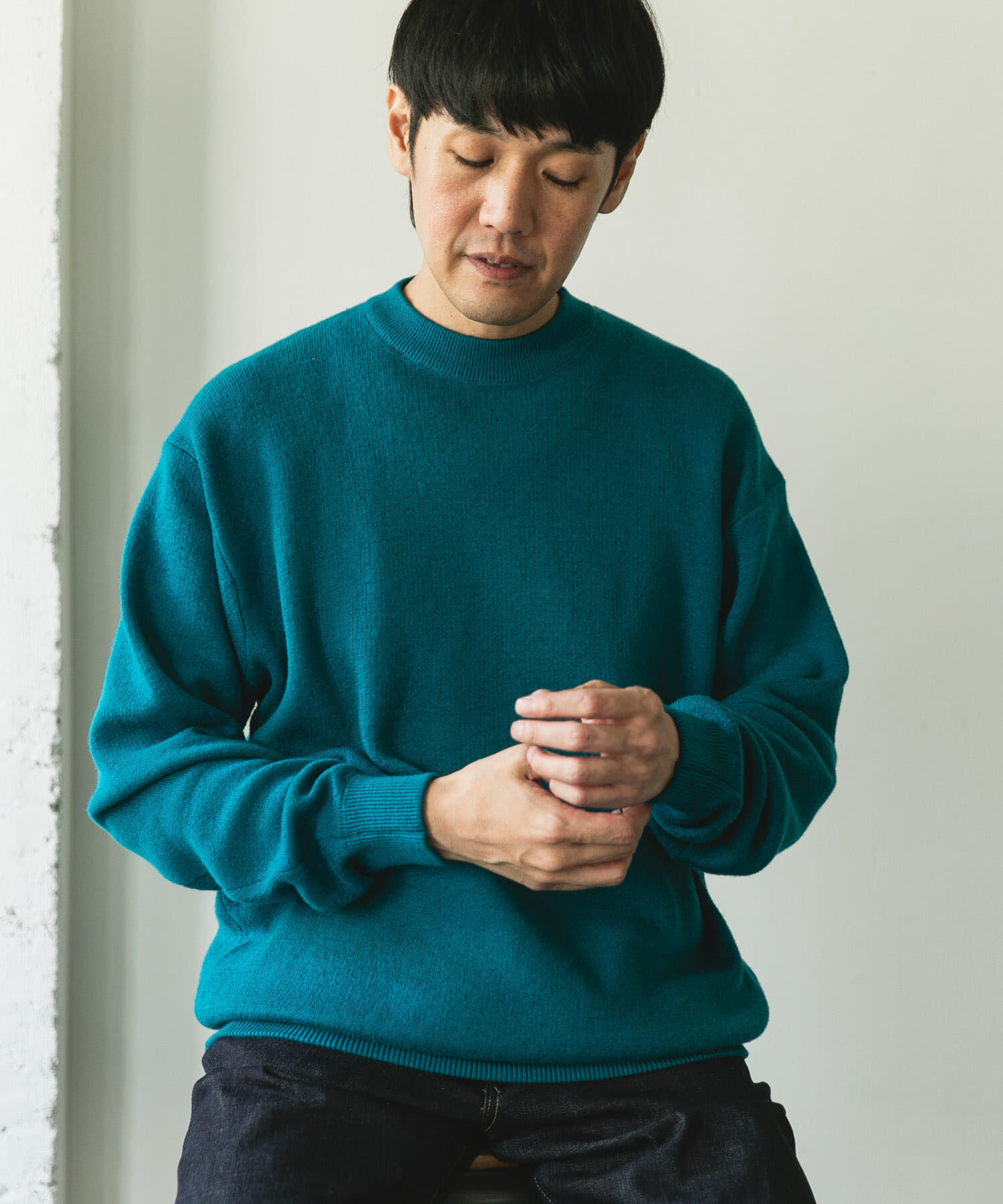 URBAN RESEARCH DOORS「『一部WEB限定カラー』コットンウール クルーネックニット」|ニット・セーター|